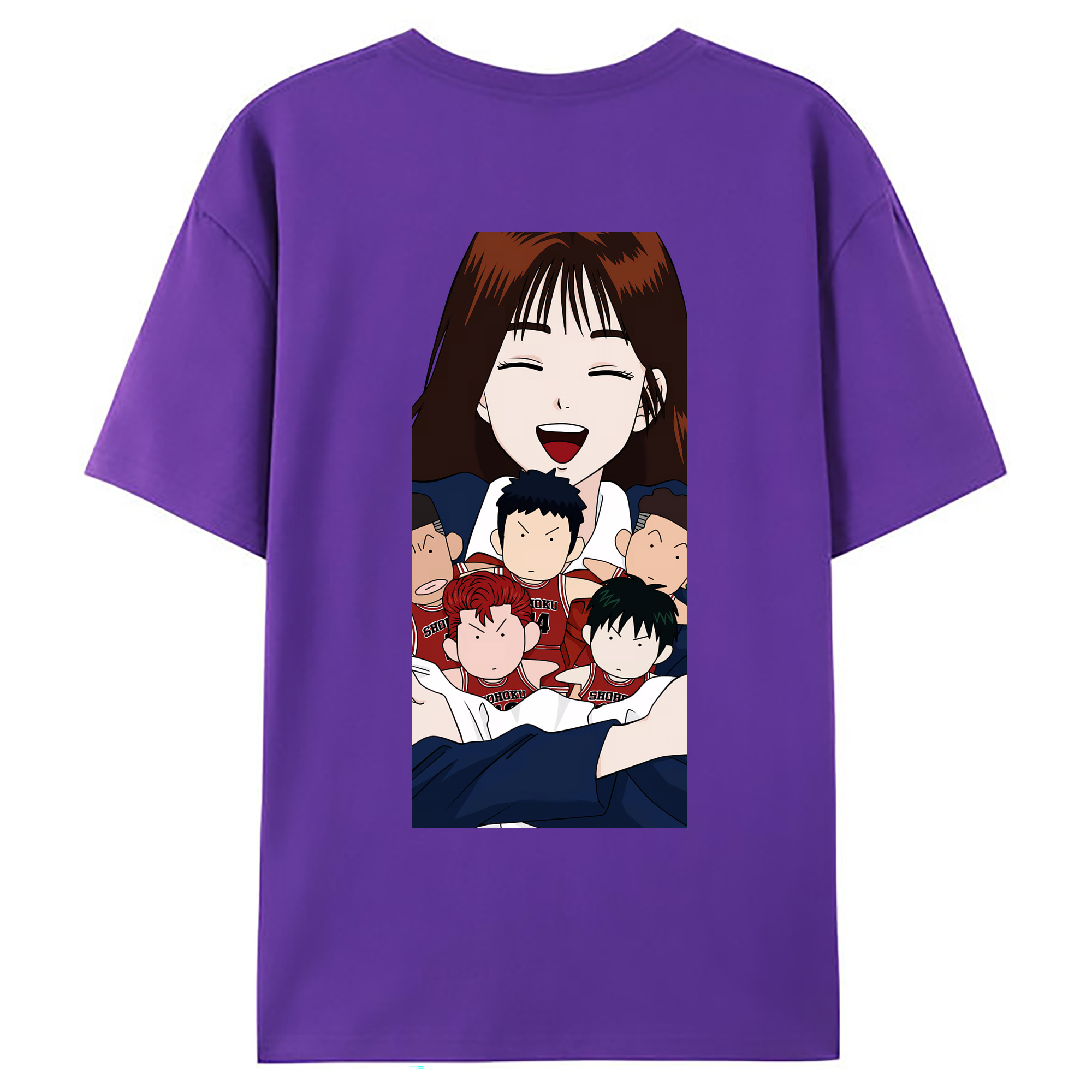 （画像用） SLAM DUNK／スラムダンク 綿100％ メンズ半袖Tシャツ（バックプリント） 通気性