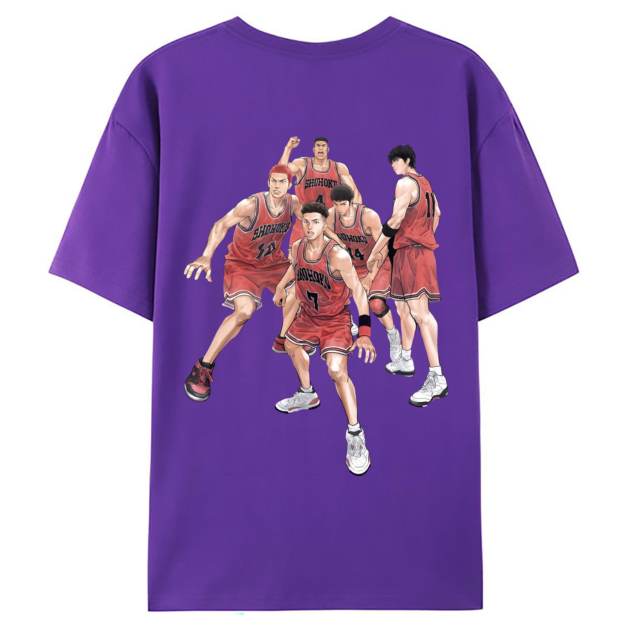（画像用） SLAM DUNK／スラムダンク 綿100％ メンズ半袖Tシャツ（バックプリント） 通気性