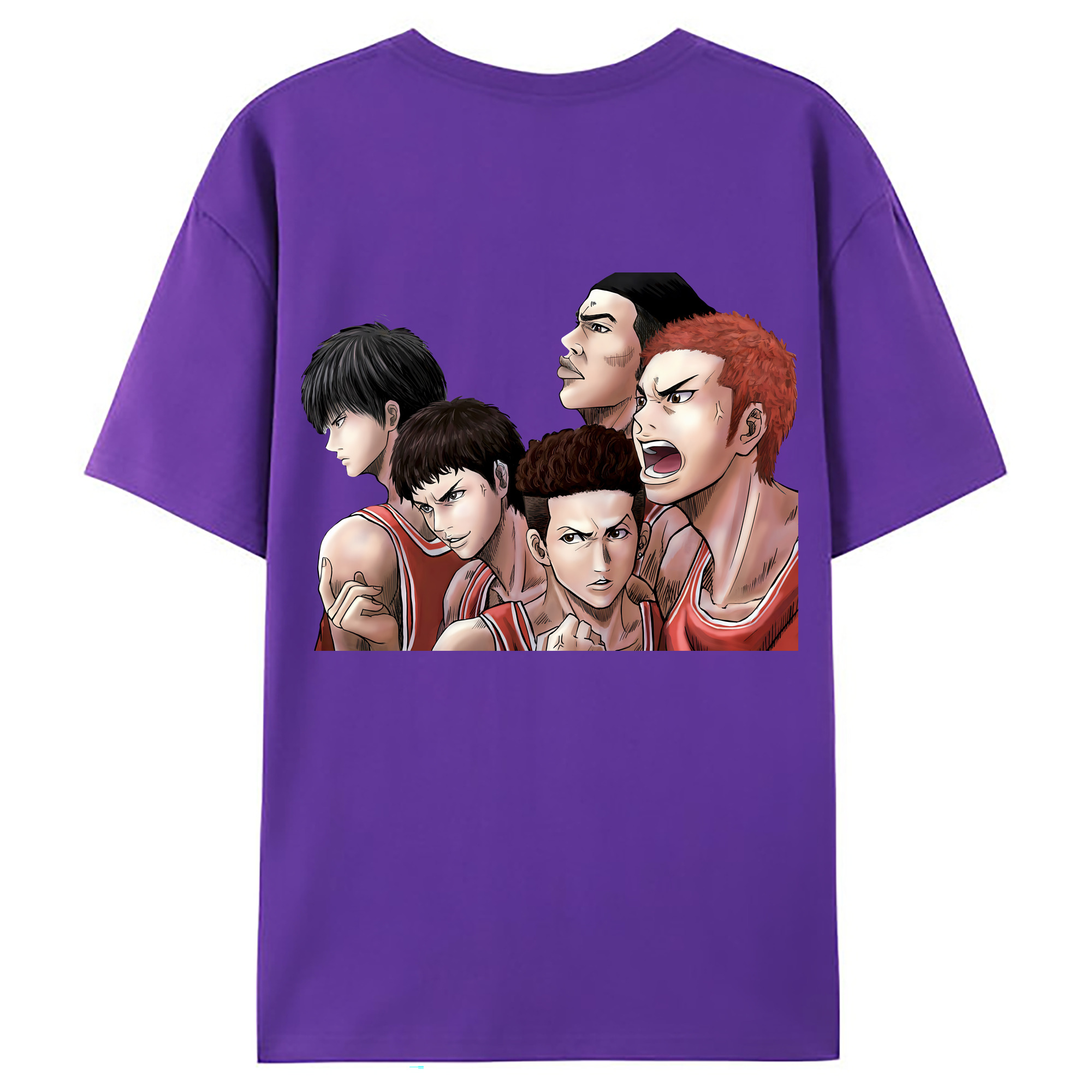 （画像用） SLAM DUNK／スラムダンク 綿100％ メンズ半袖Tシャツ（バックプリント） 通気性