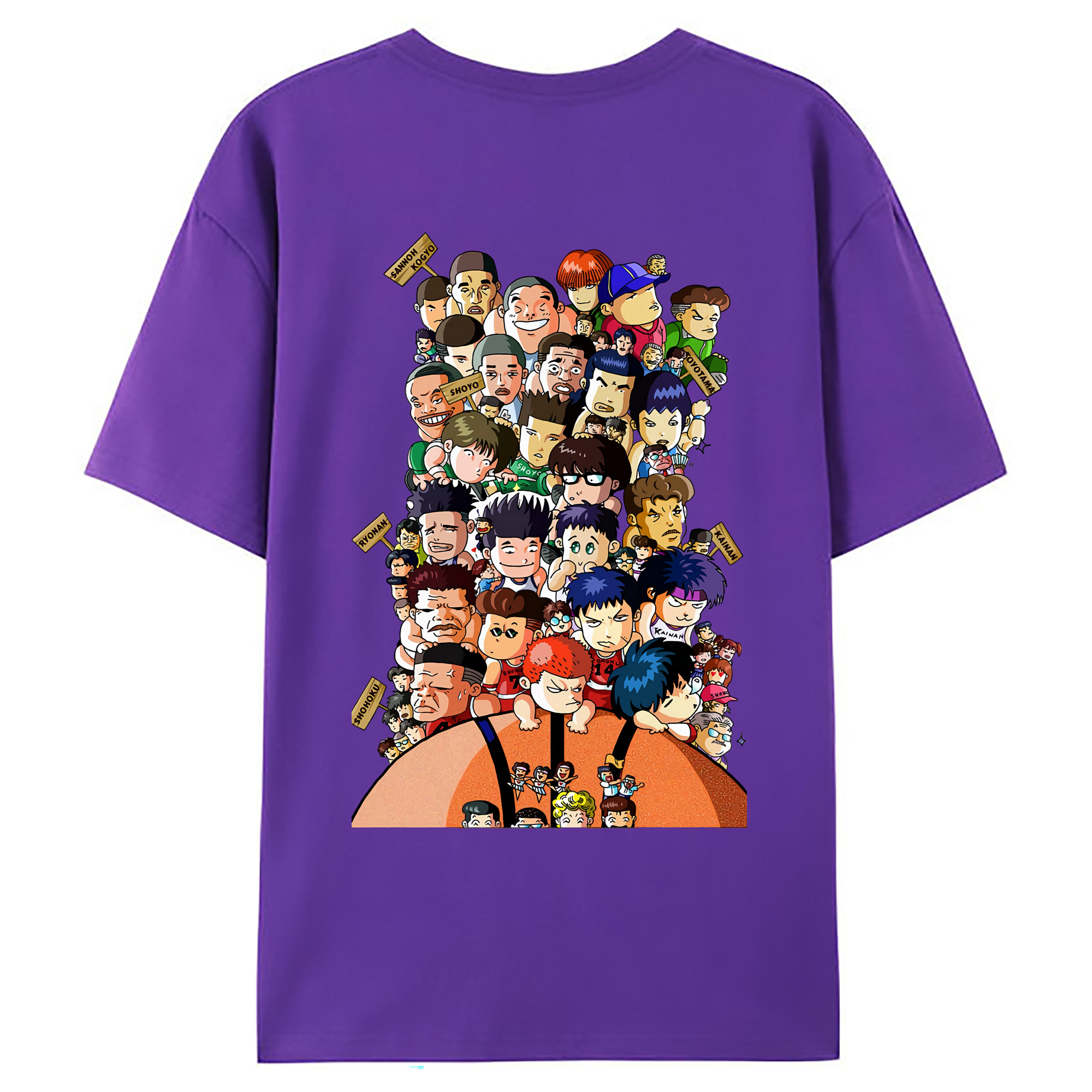 （画像用） SLAM DUNK／スラムダンク 綿100％ メンズ半袖Tシャツ（バックプリント） 通気性