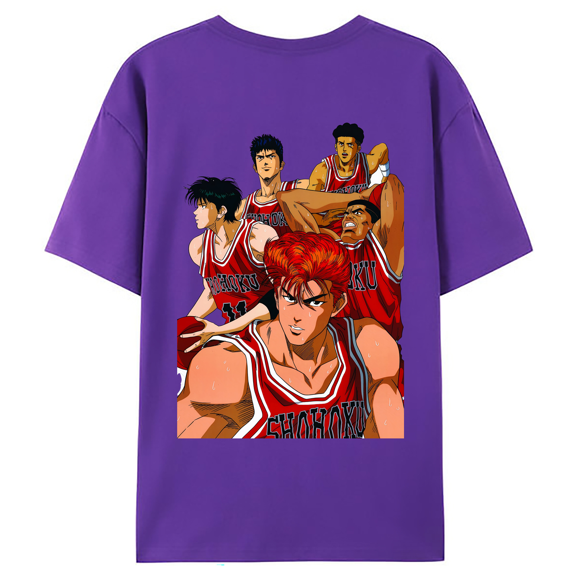 （画像用） SLAM DUNK／スラムダンク 綿100％ メンズ半袖Tシャツ（バックプリント） 通気性