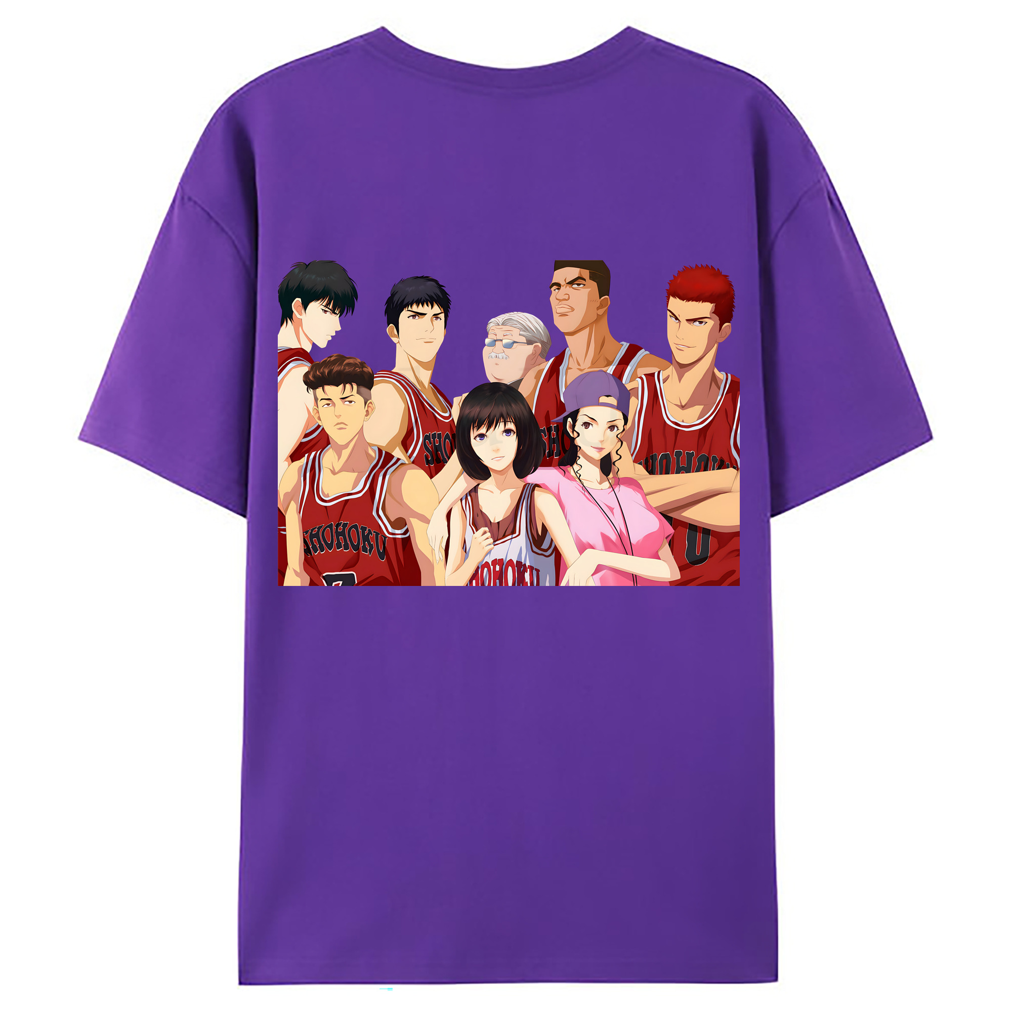 （画像用） SLAM DUNK／スラムダンク 綿100％ メンズ半袖Tシャツ（バックプリント） 通気性