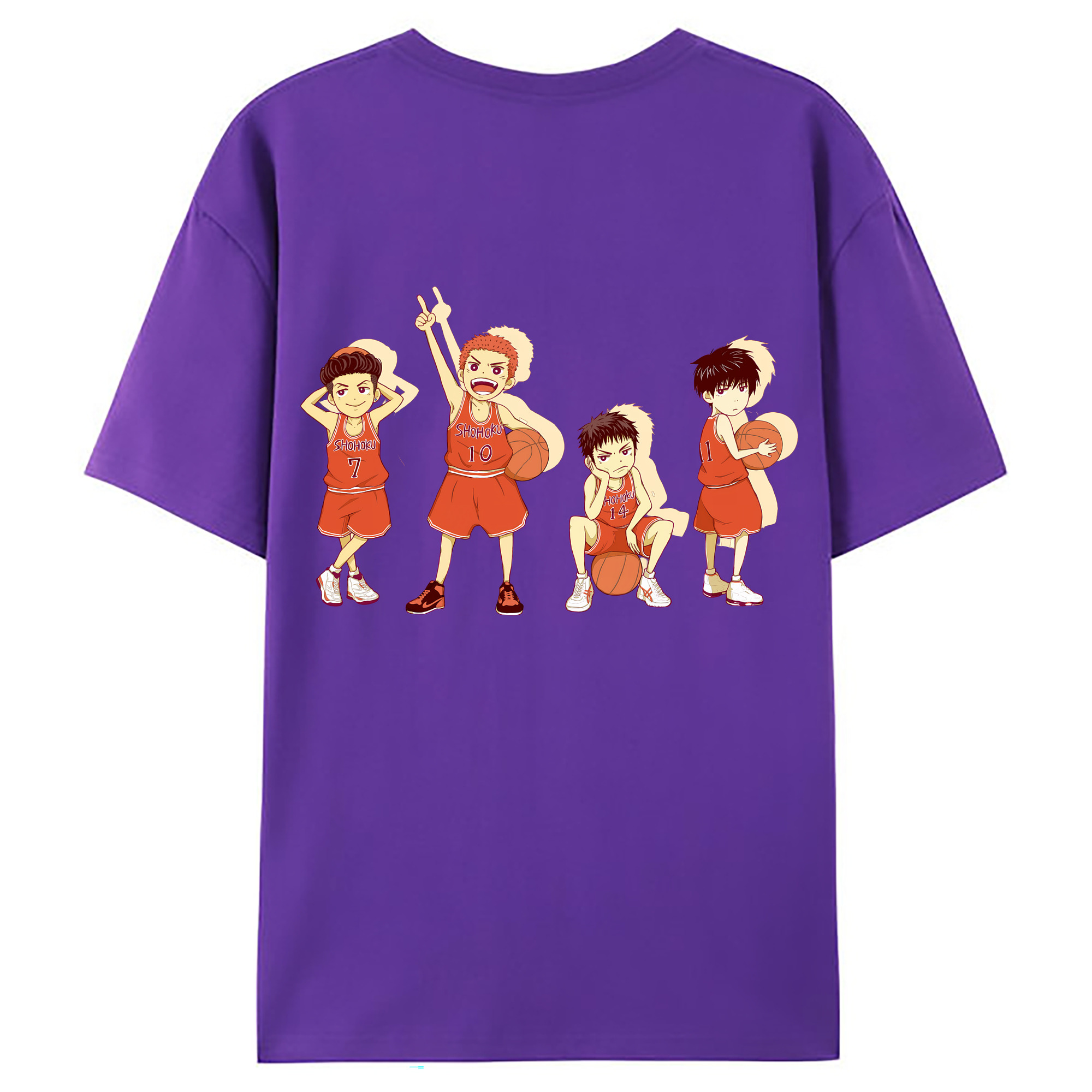 （画像用） SLAM DUNK／スラムダンク 綿100％ メンズ半袖Tシャツ（バックプリント） 通気性