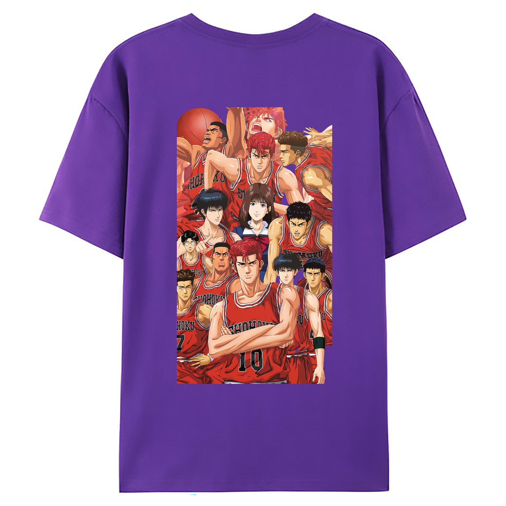 （画像用） SLAM DUNK／スラムダンク 綿100％ メンズ半袖Tシャツ（バックプリント） 通気性