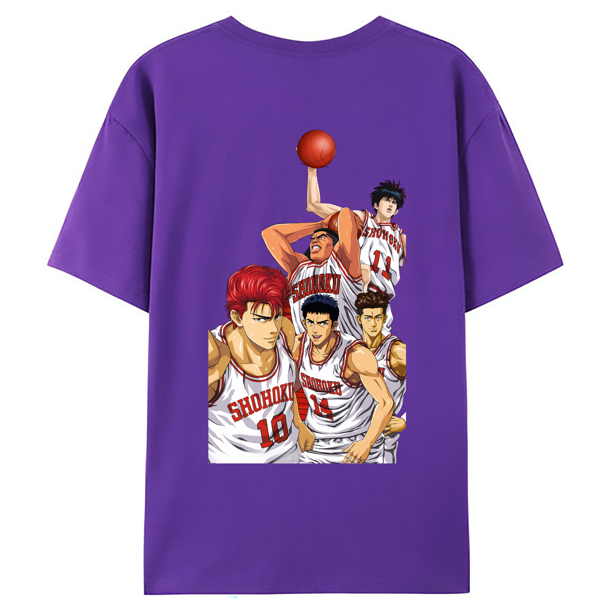 （画像用） SLAM DUNK／スラムダンク 綿100％ メンズ半袖Tシャツ（バックプリント） 通気性
