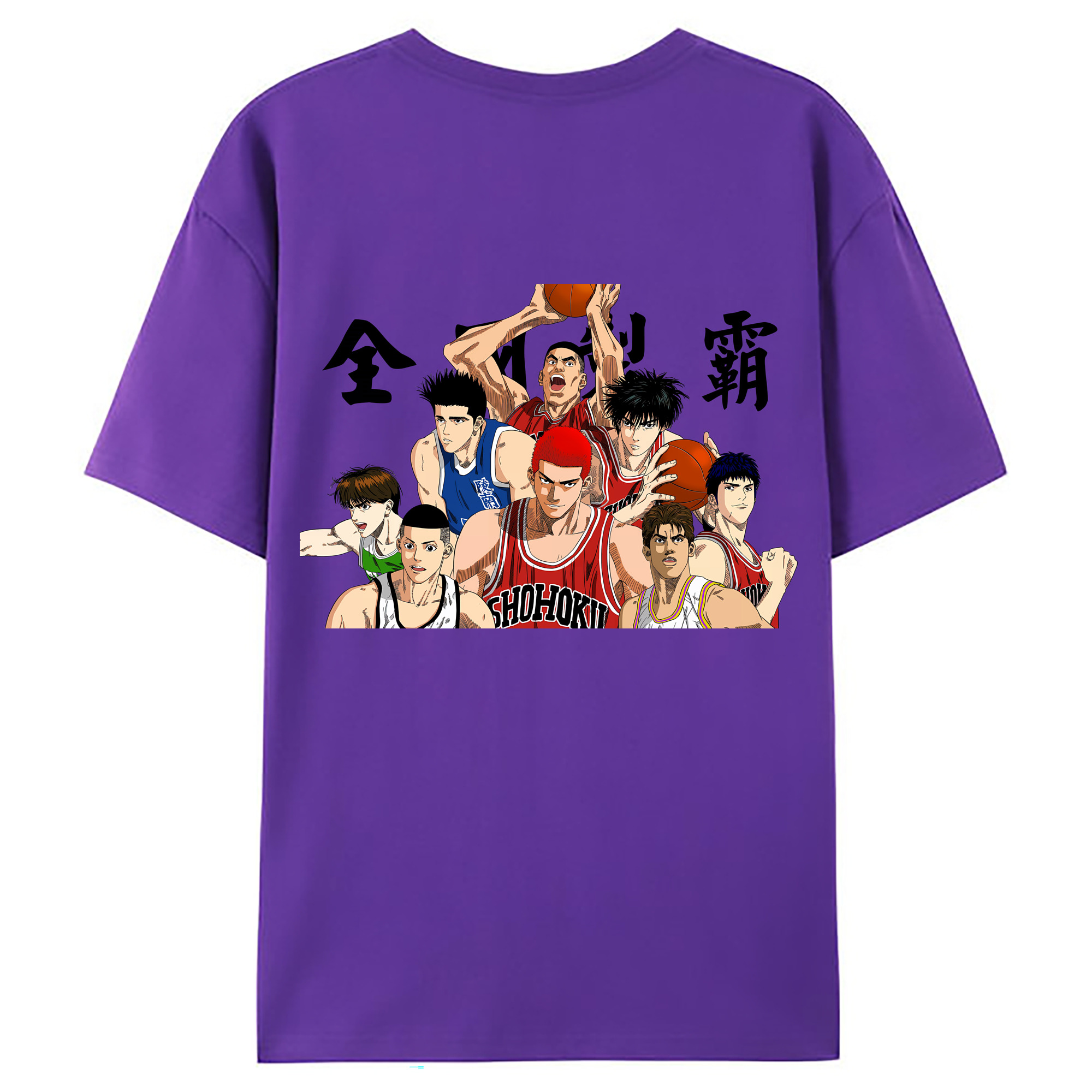 （画像用） SLAM DUNK／スラムダンク 綿100％ メンズ半袖Tシャツ（バックプリント） 通気性