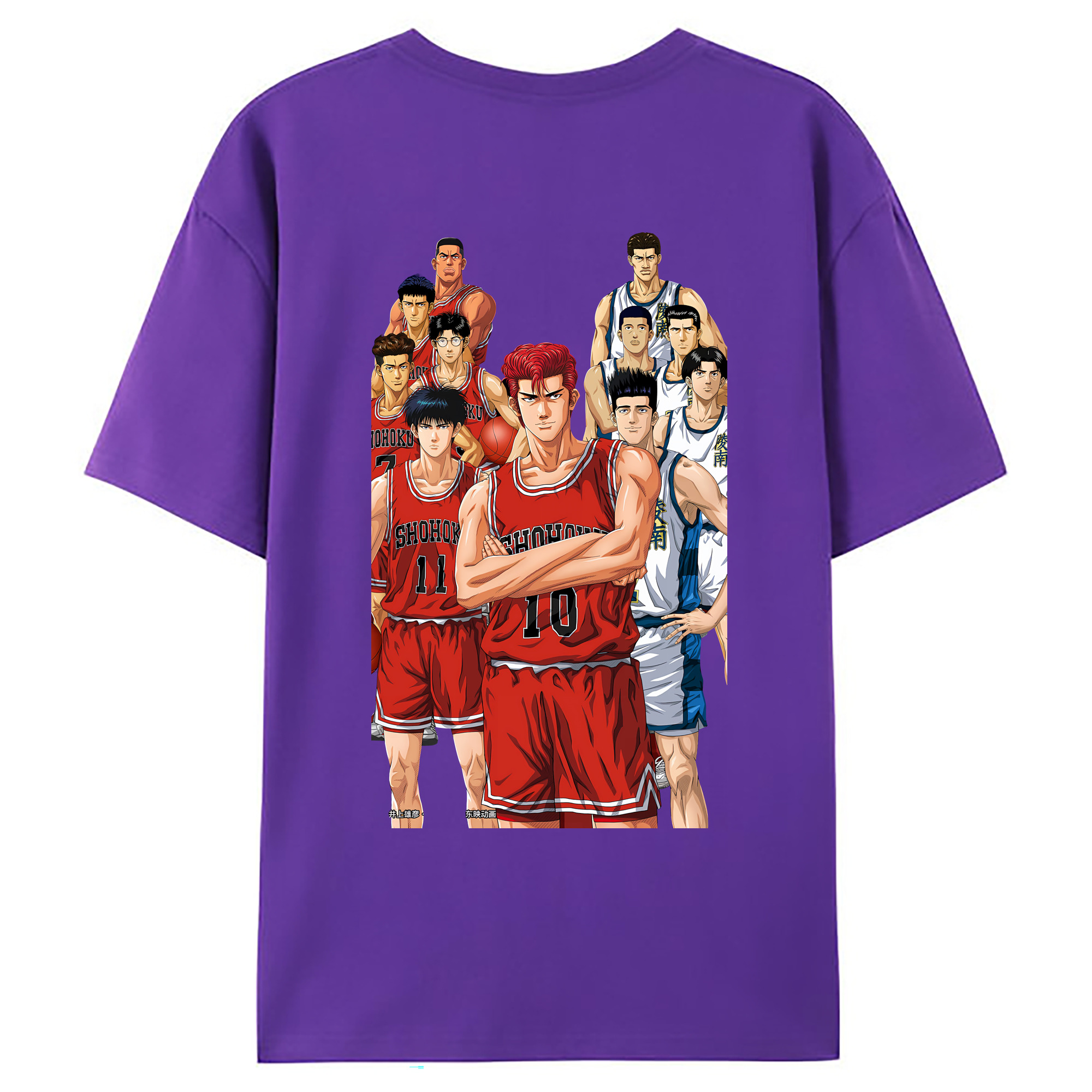 （画像用） SLAM DUNK／スラムダンク 綿100％ メンズ半袖Tシャツ（バックプリント） 通気性