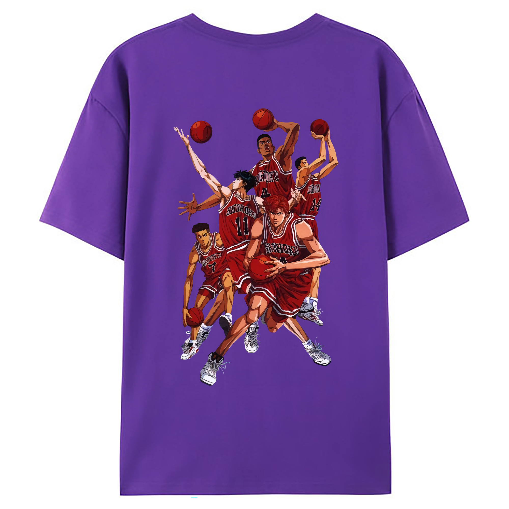（画像用） SLAM DUNK／スラムダンク 綿100％ メンズ半袖Tシャツ（バックプリント） 通気性
