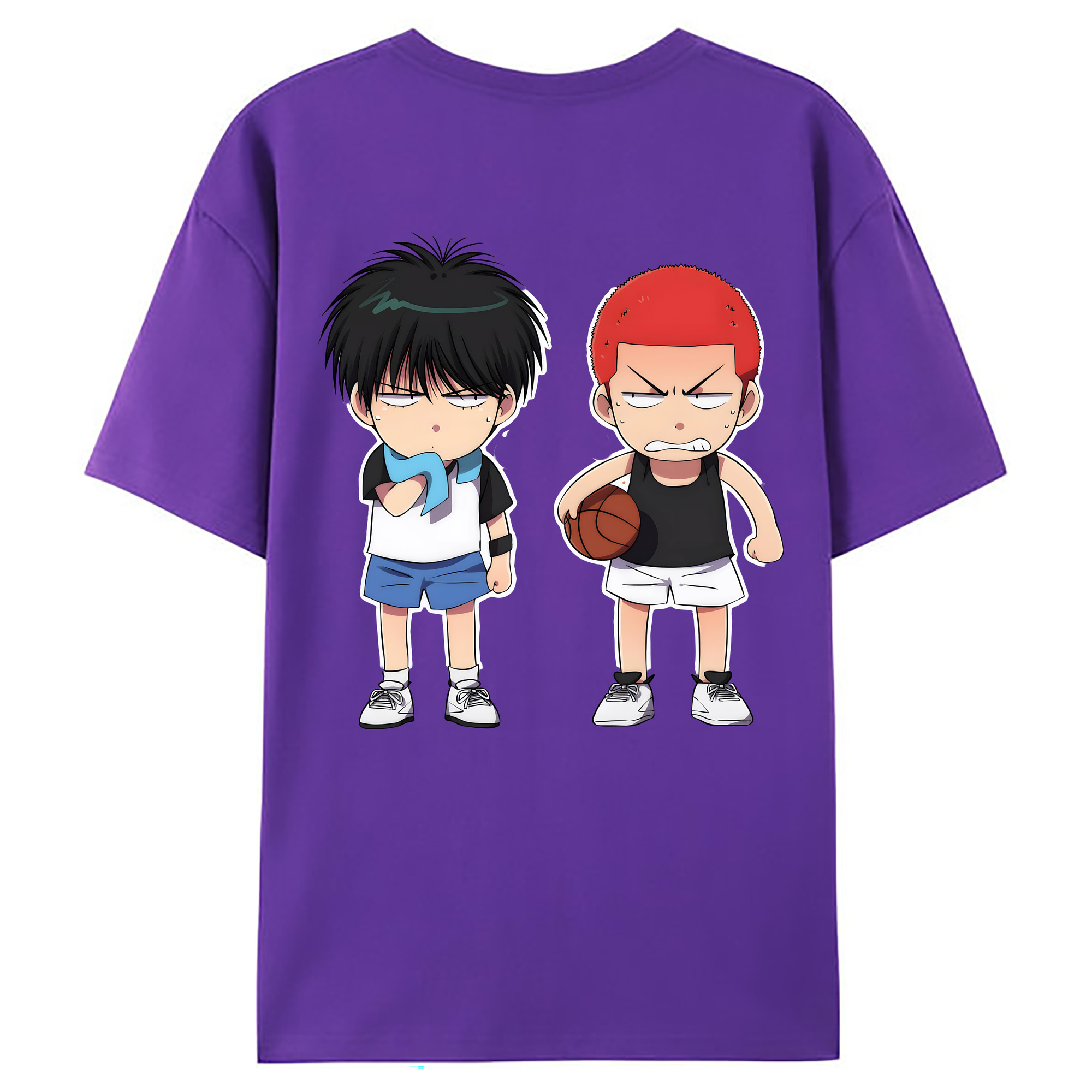 （画像用） SLAM DUNK／スラムダンク 綿100％ メンズ半袖Tシャツ（バックプリント） 通気性