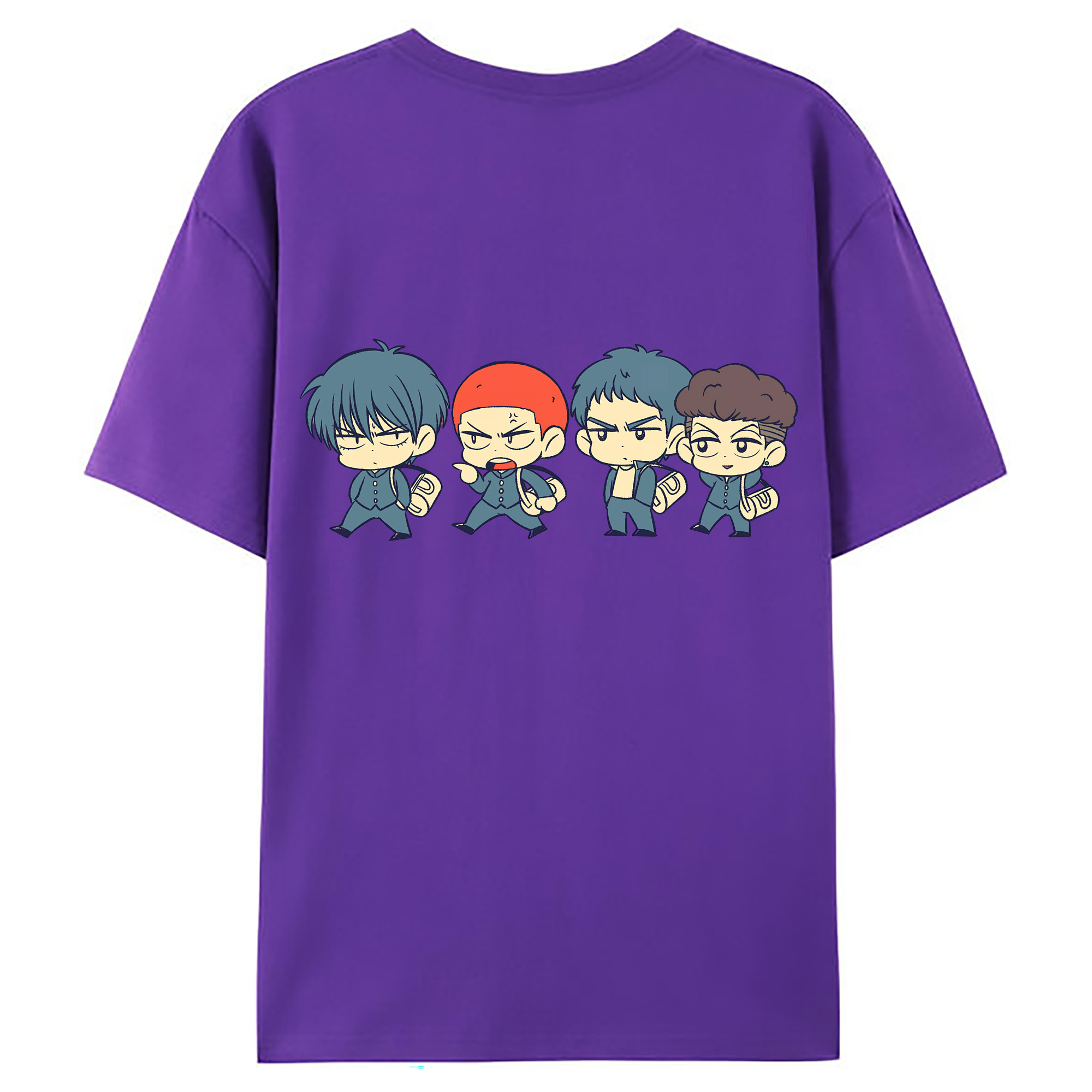 （画像用） SLAM DUNK／スラムダンク 綿100％ メンズ半袖Tシャツ（バックプリント） 通気性