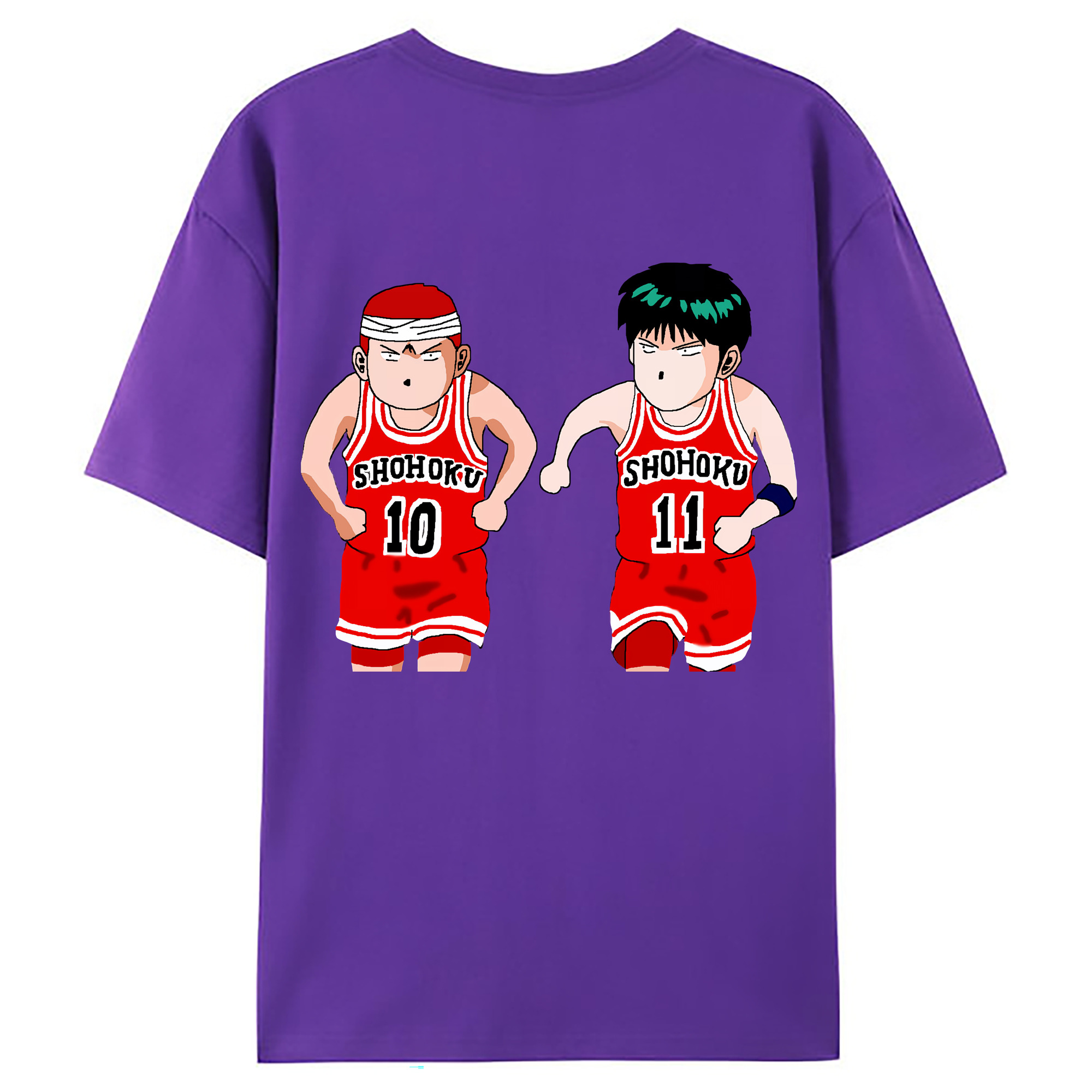 （画像用） SLAM DUNK／スラムダンク 綿100％ メンズ半袖Tシャツ（バックプリント） 通気性