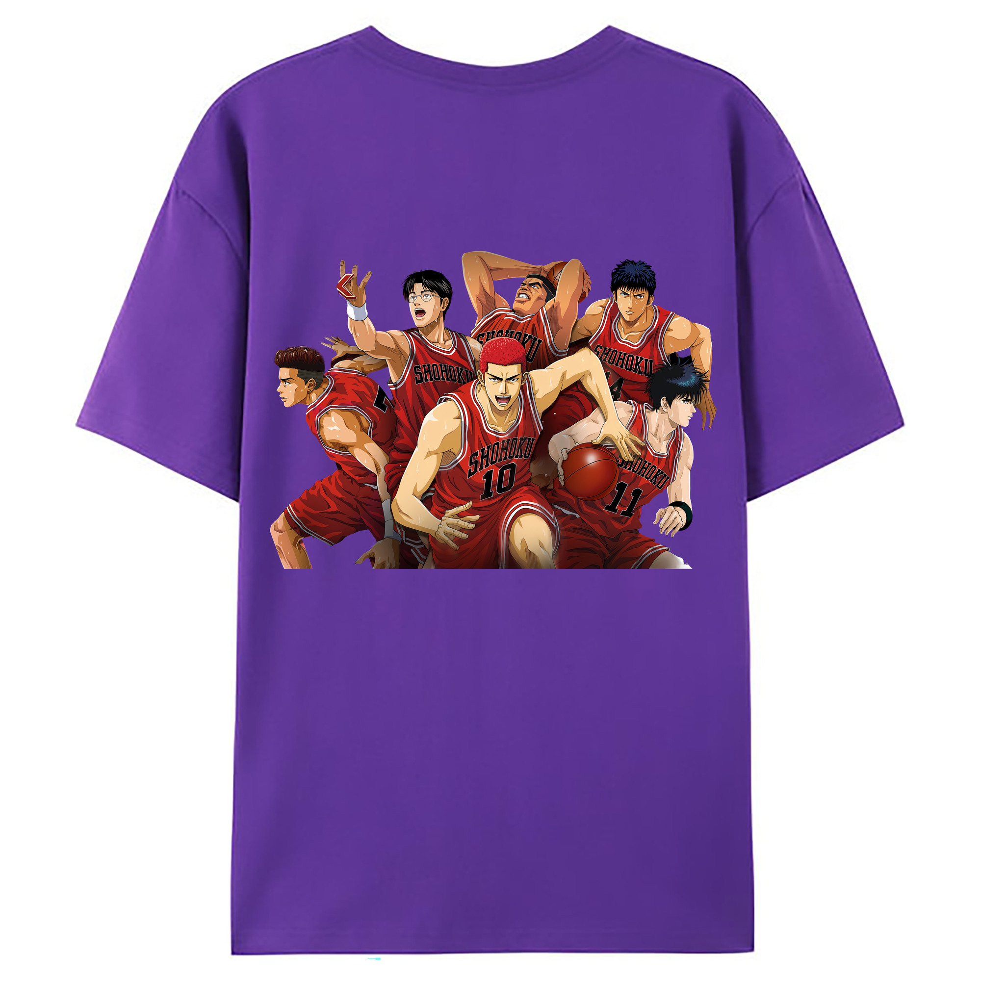 （画像用） SLAM DUNK／スラムダンク 綿100％ メンズ半袖Tシャツ（バックプリント） 通気性