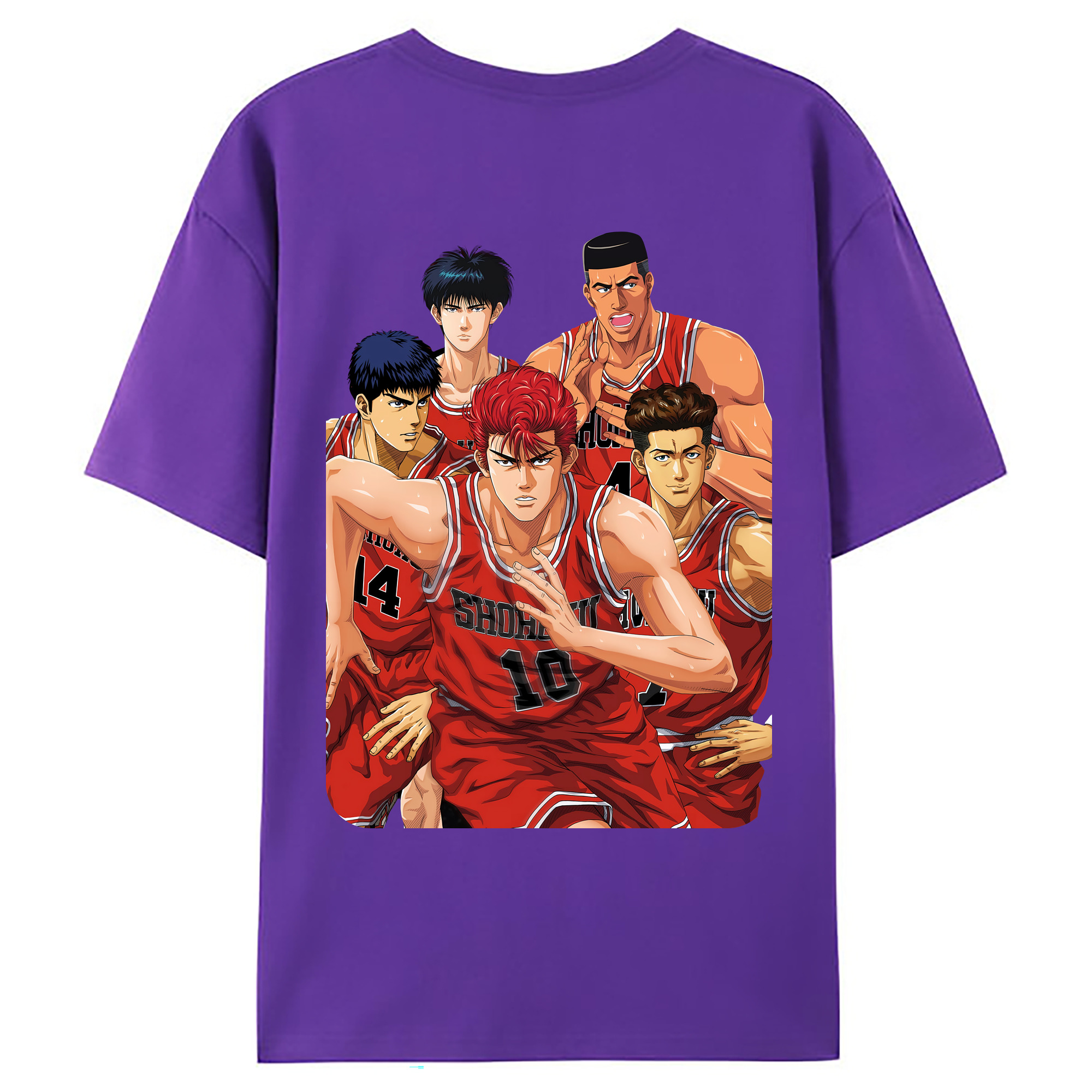 （画像用） SLAM DUNK／スラムダンク 綿100％ メンズ半袖Tシャツ（バックプリント） 通気性