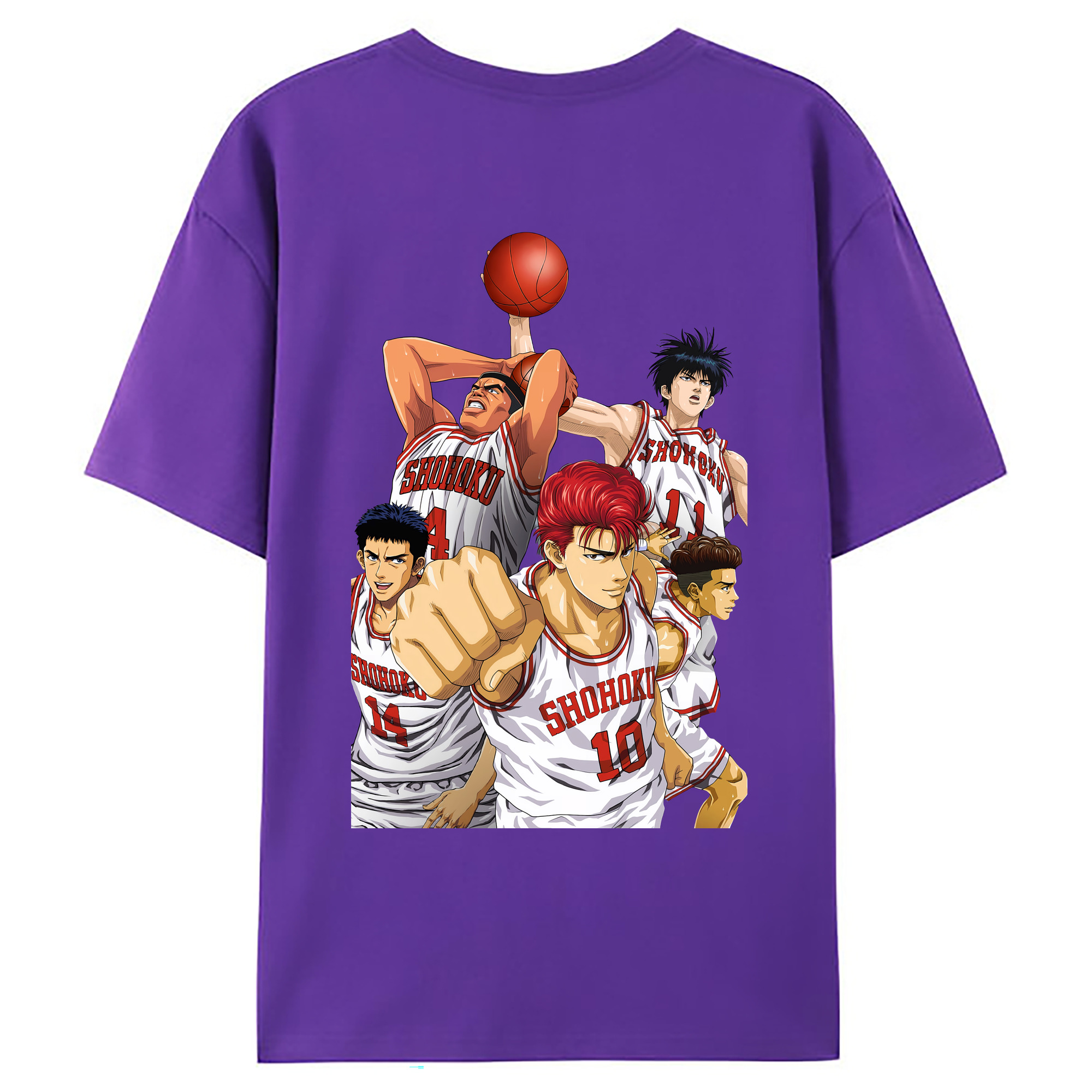 （画像用） SLAM DUNK／スラムダンク 綿100％ メンズ半袖Tシャツ（バックプリント） 通気性