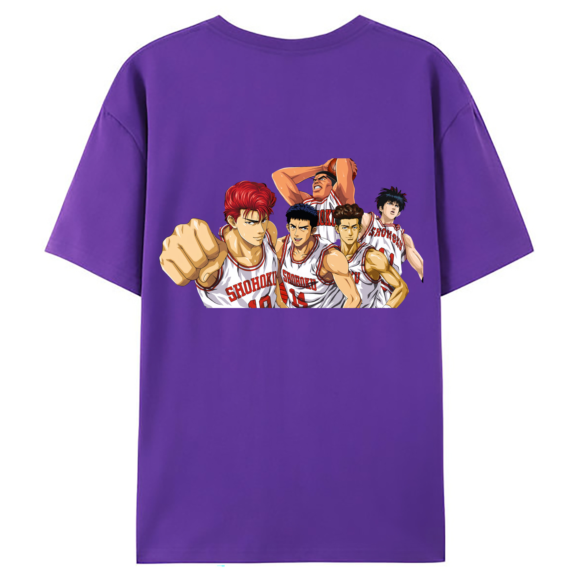 （画像用） SLAM DUNK／スラムダンク 綿100％ メンズ半袖Tシャツ（バックプリント） 通気性