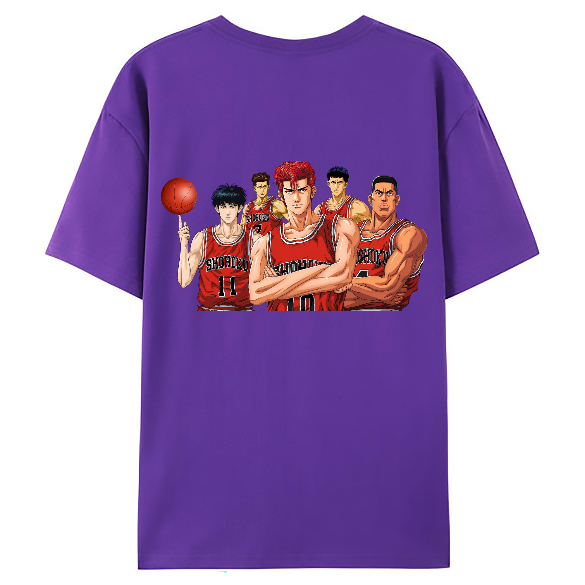 （画像用） SLAM DUNK／スラムダンク 綿100％ メンズ半袖Tシャツ（バックプリント） 通気性