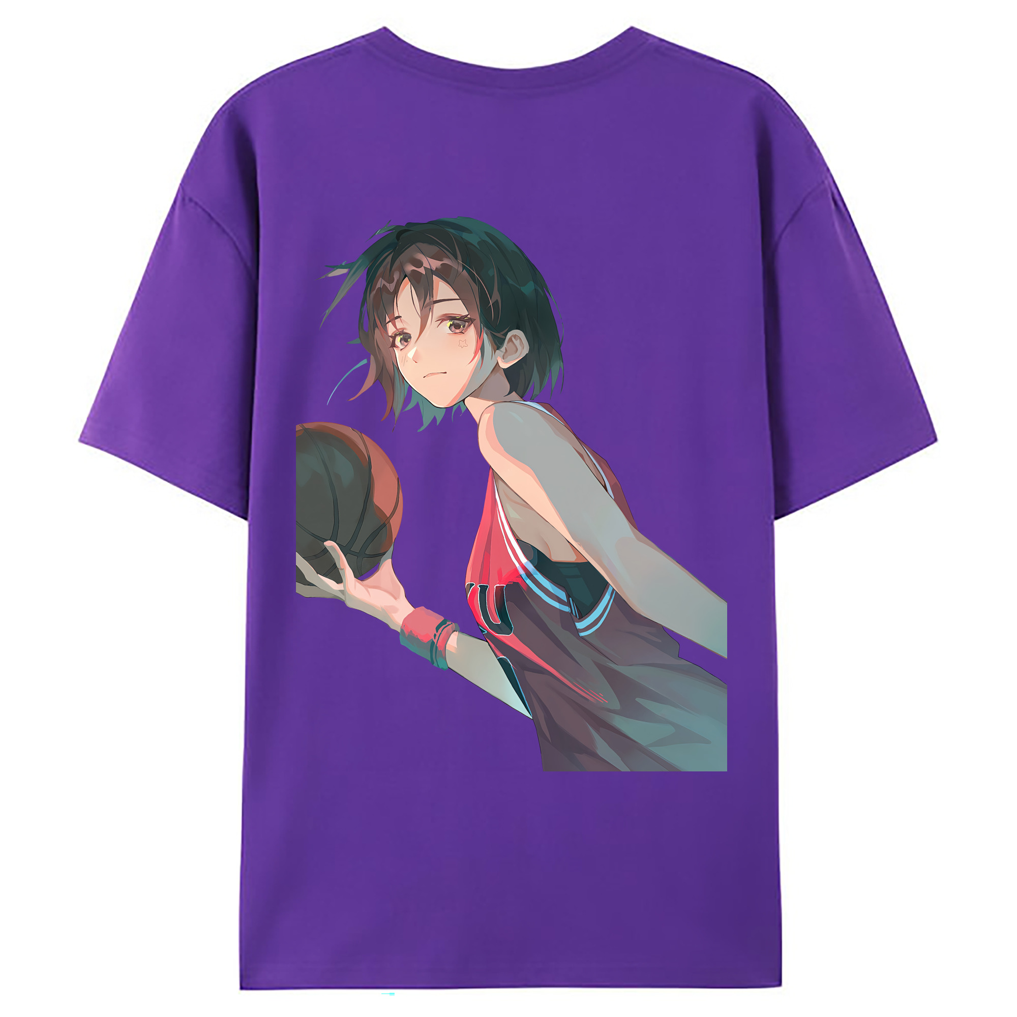 （画像用） SLAM DUNK／スラムダンク 綿100％ メンズ半袖Tシャツ（バックプリント） 通気性