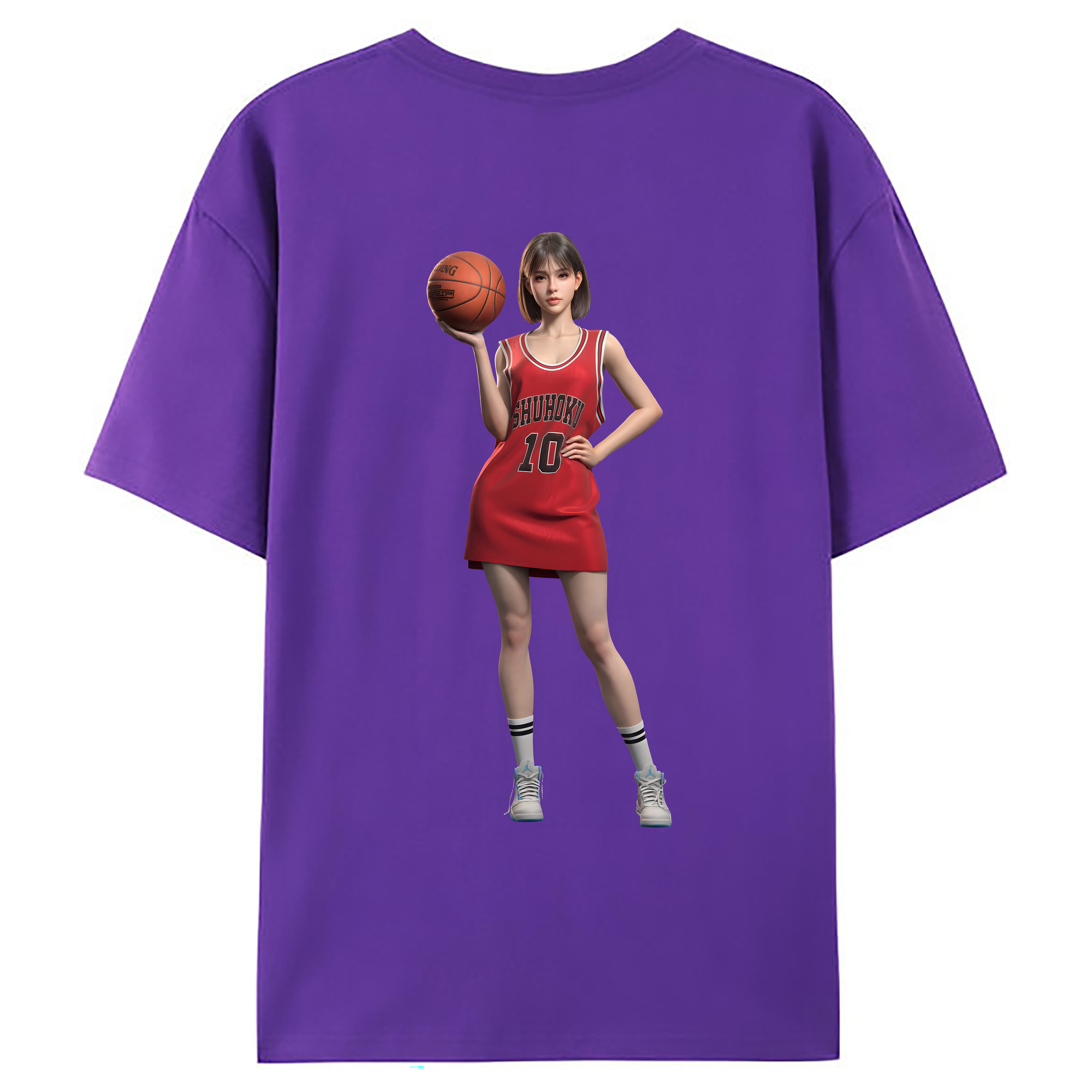 （画像用） SLAM DUNK／スラムダンク 綿100％ メンズ半袖Tシャツ（バックプリント） 通気性