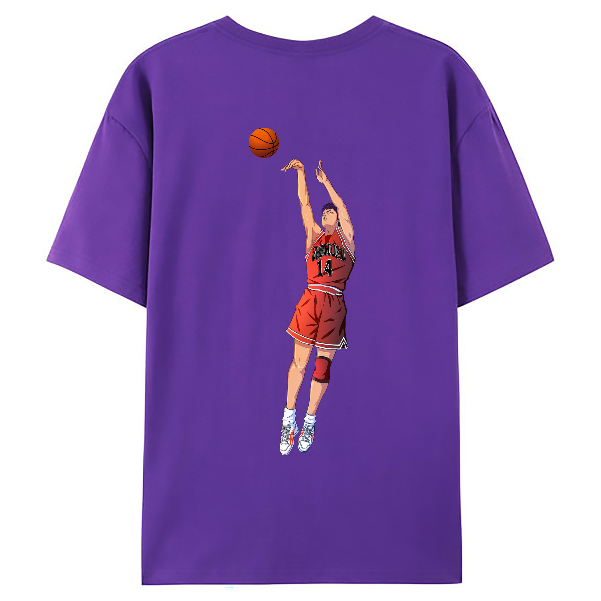 （画像用） SLAM DUNK／スラムダンク 綿100％ メンズ半袖Tシャツ（バックプリント） 通気性