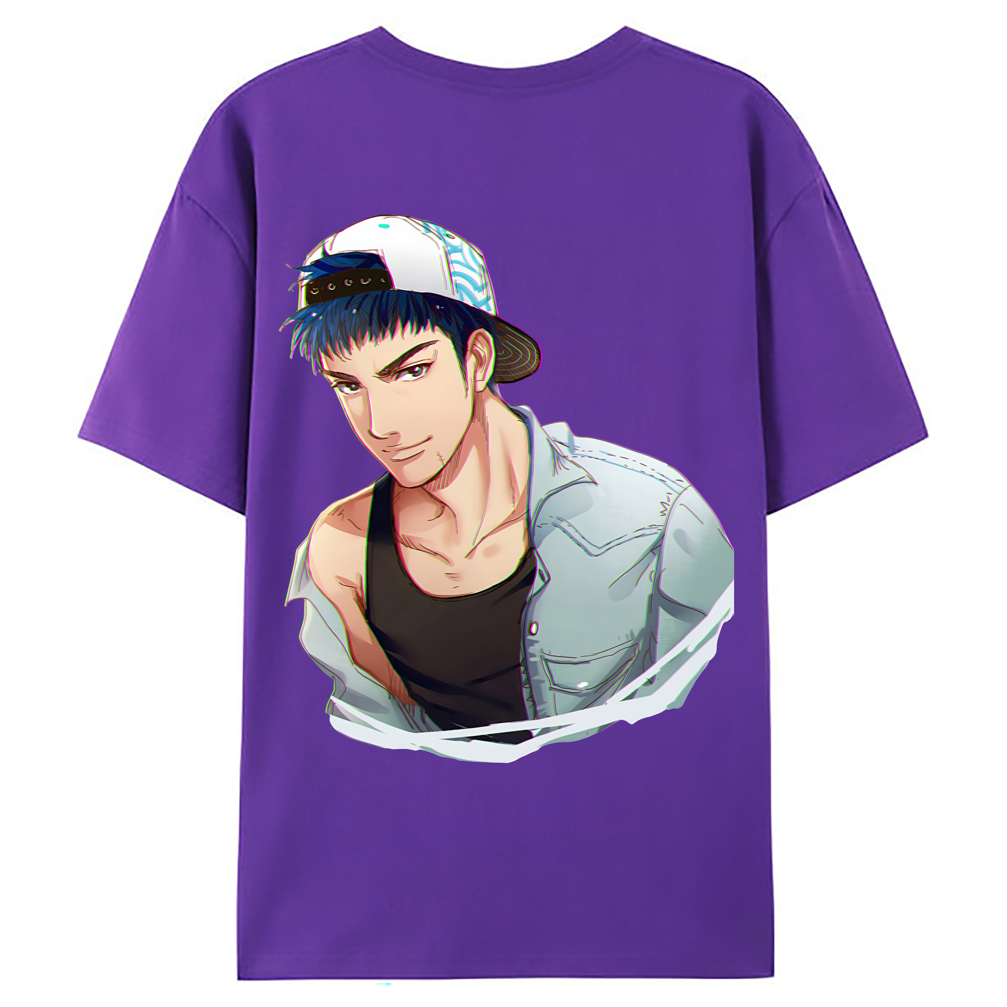 （画像用） SLAM DUNK／スラムダンク 綿100％ メンズ半袖Tシャツ（バックプリント） 通気性