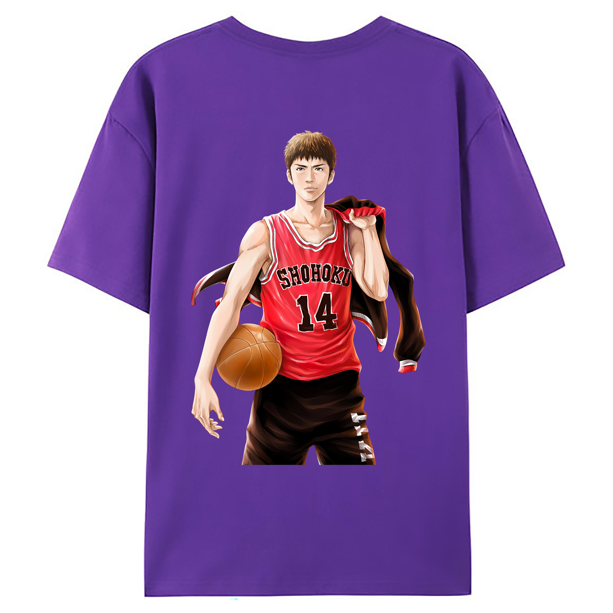 （画像用） SLAM DUNK／スラムダンク 綿100％ メンズ半袖Tシャツ（バックプリント） 通気性