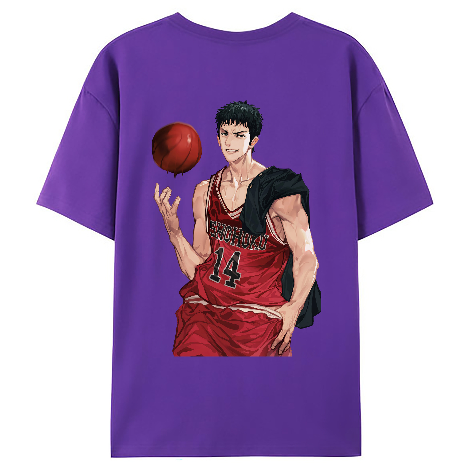（画像用） SLAM DUNK／スラムダンク 綿100％ メンズ半袖Tシャツ（バックプリント） 通気性