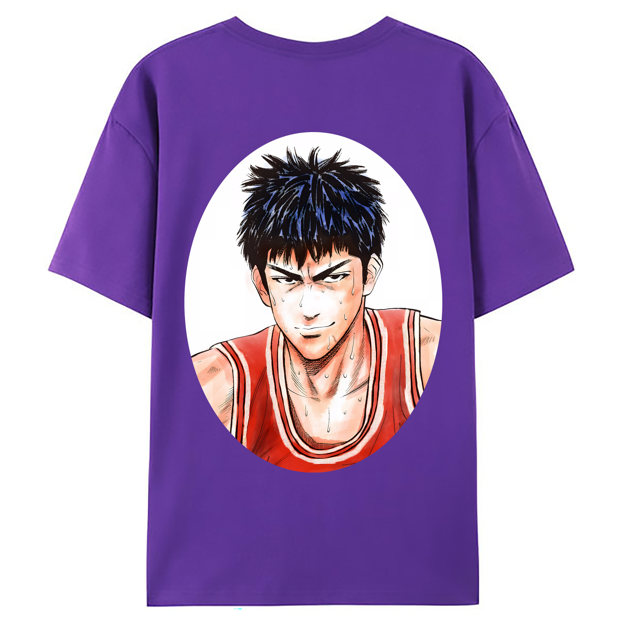 （画像用） SLAM DUNK／スラムダンク 綿100％ メンズ半袖Tシャツ（バックプリント） 通気性