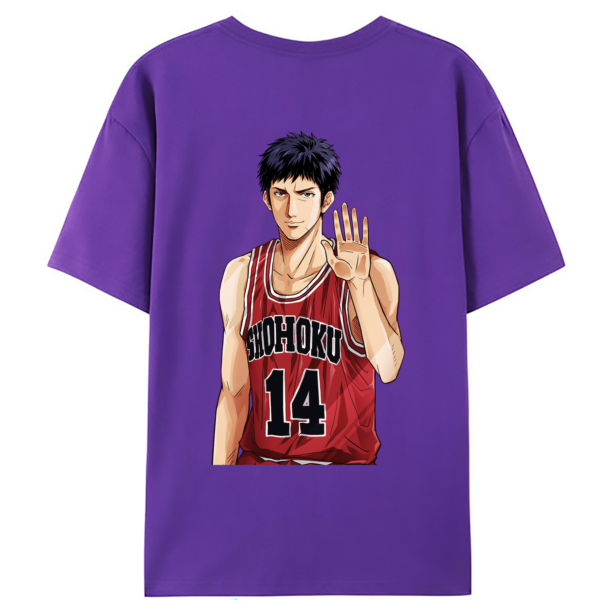 （画像用） SLAM DUNK／スラムダンク 綿100％ メンズ半袖Tシャツ（バックプリント） 通気性