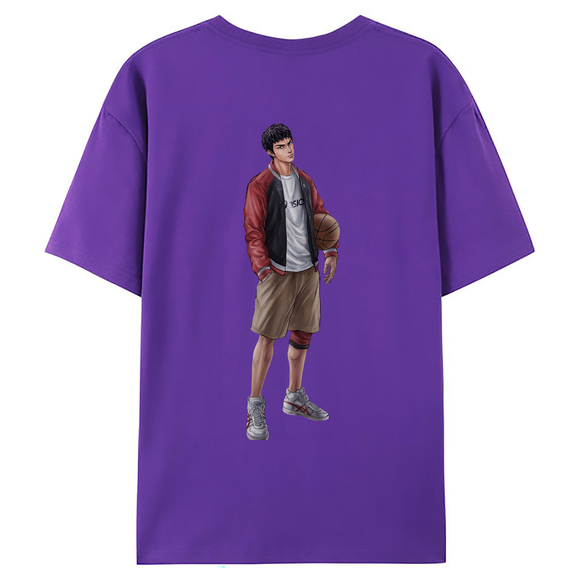 （画像用） SLAM DUNK／スラムダンク 綿100％ メンズ半袖Tシャツ（バックプリント） 通気性