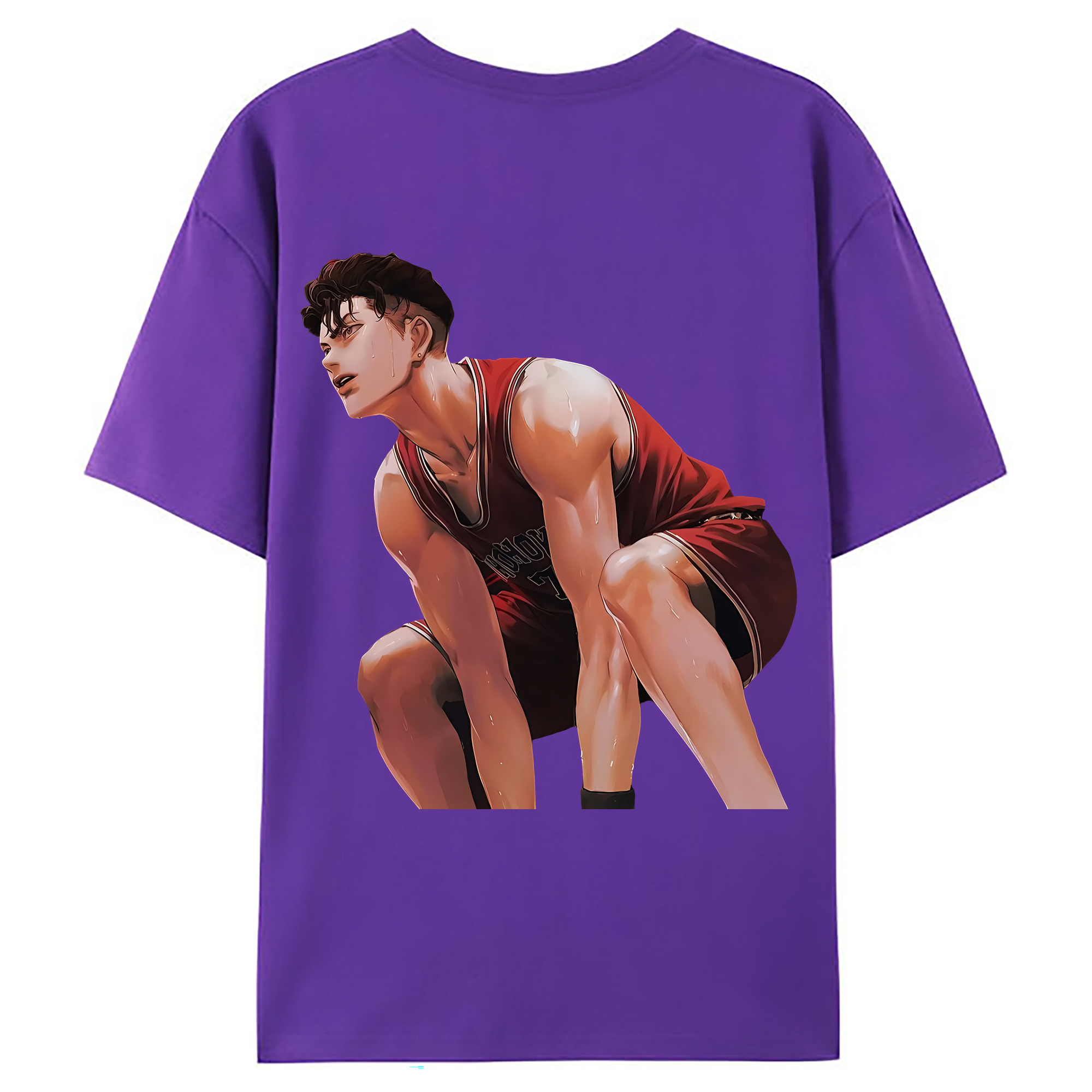 （画像用） SLAM DUNK／スラムダンク 綿100％ メンズ半袖Tシャツ（バックプリント） 通気性