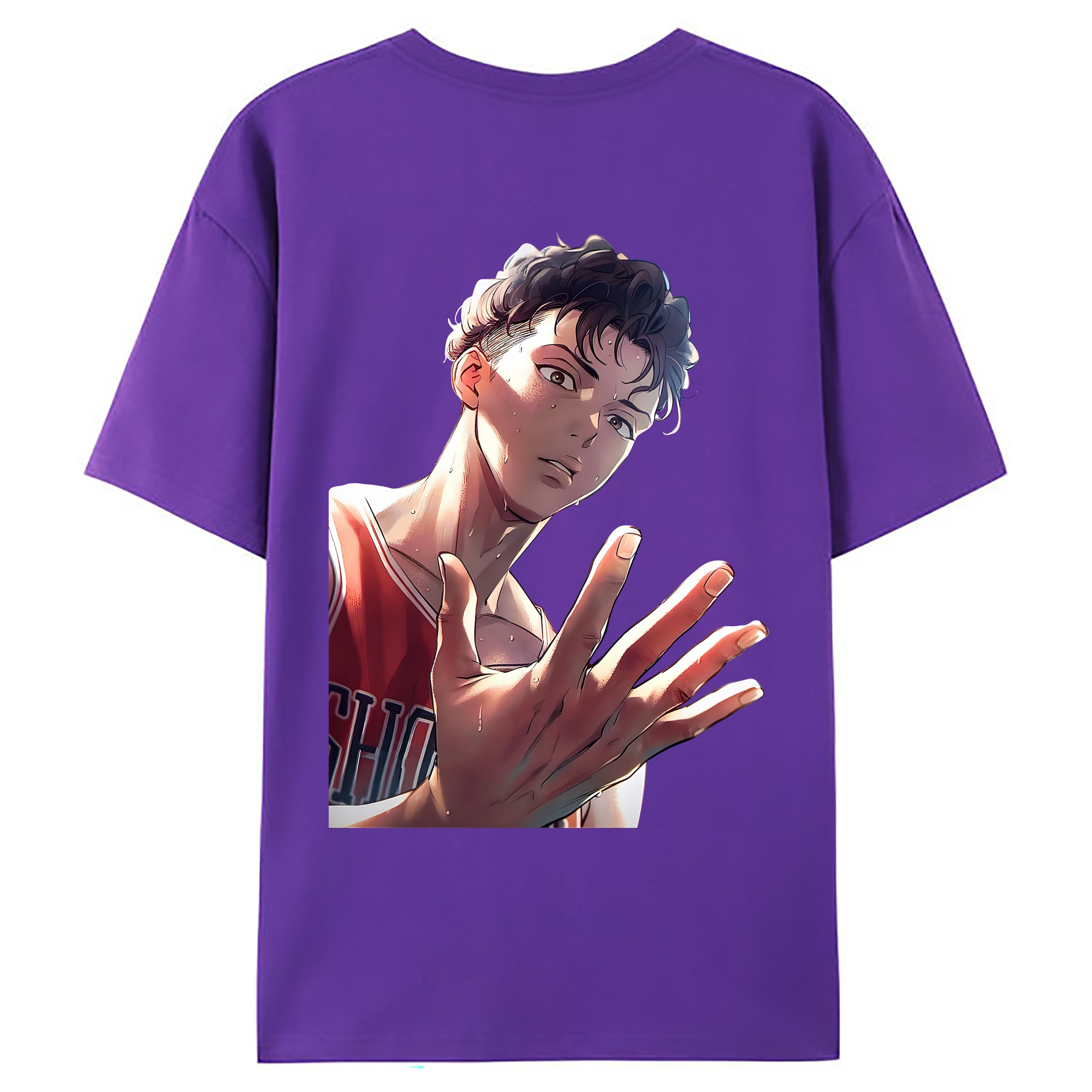 （画像用） SLAM DUNK／スラムダンク 綿100％ メンズ半袖Tシャツ（バックプリント） 通気性
