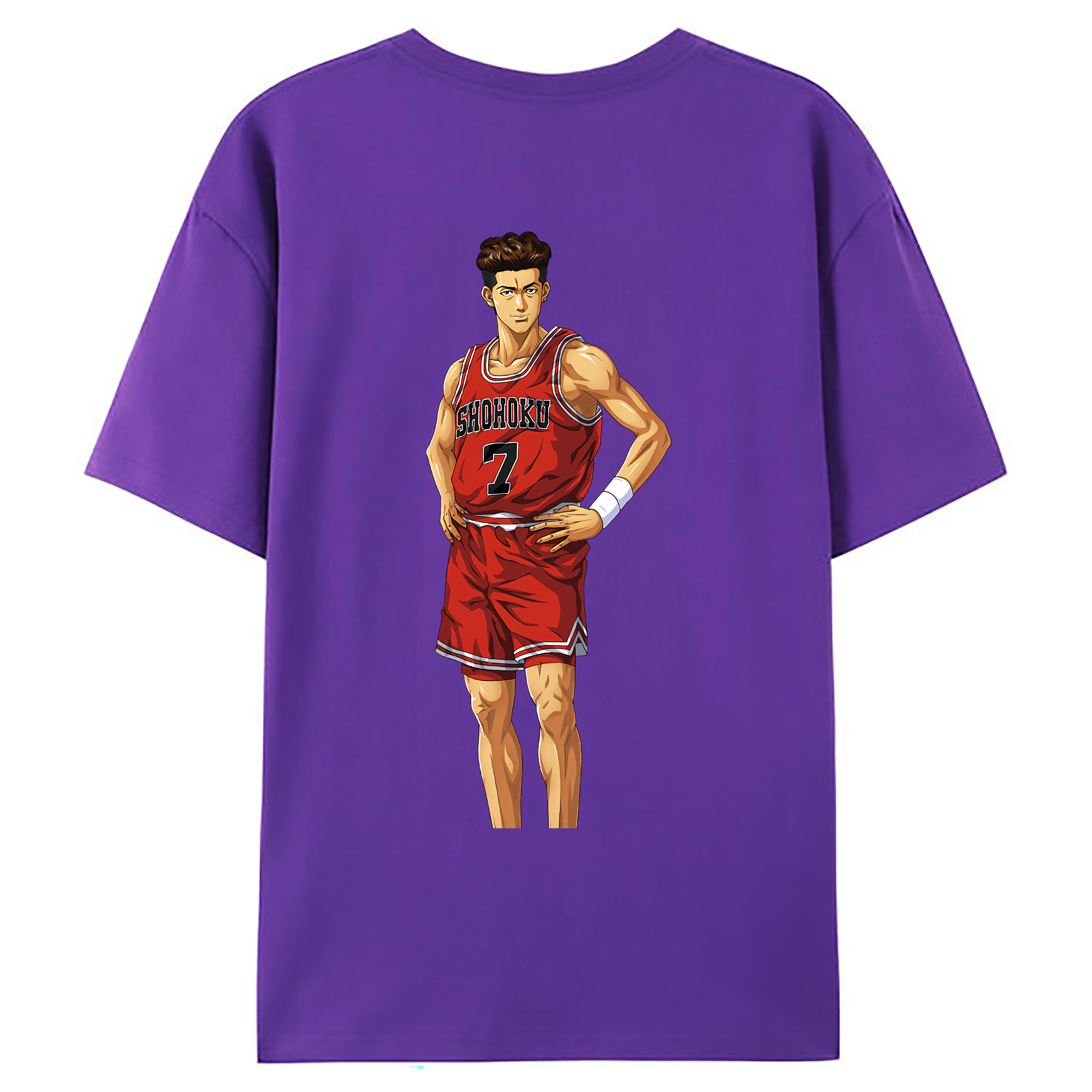 （画像用） SLAM DUNK／スラムダンク 綿100％ メンズ半袖Tシャツ（バックプリント） 通気性