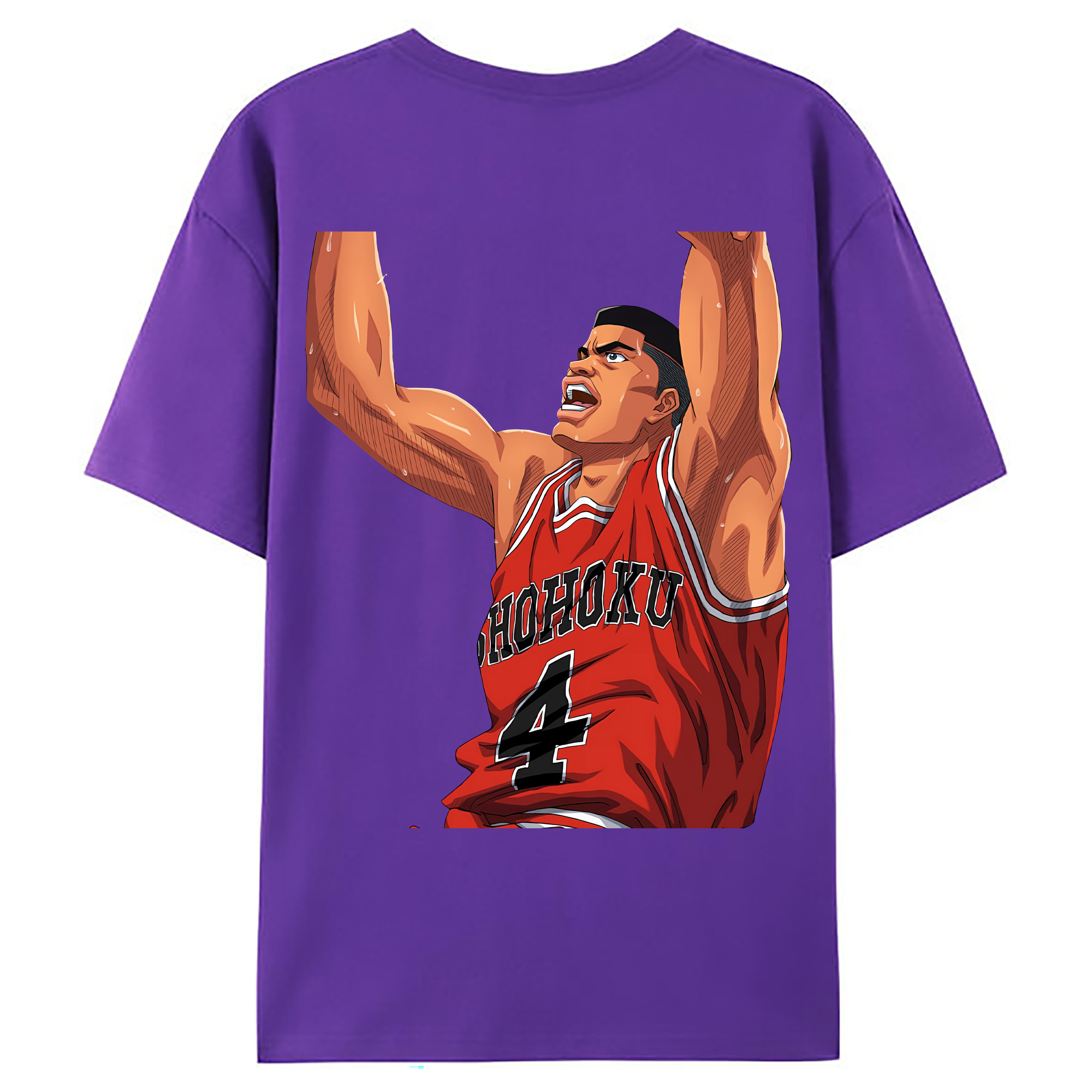 （画像用） SLAM DUNK／スラムダンク 綿100％ メンズ半袖Tシャツ（バックプリント） 通気性