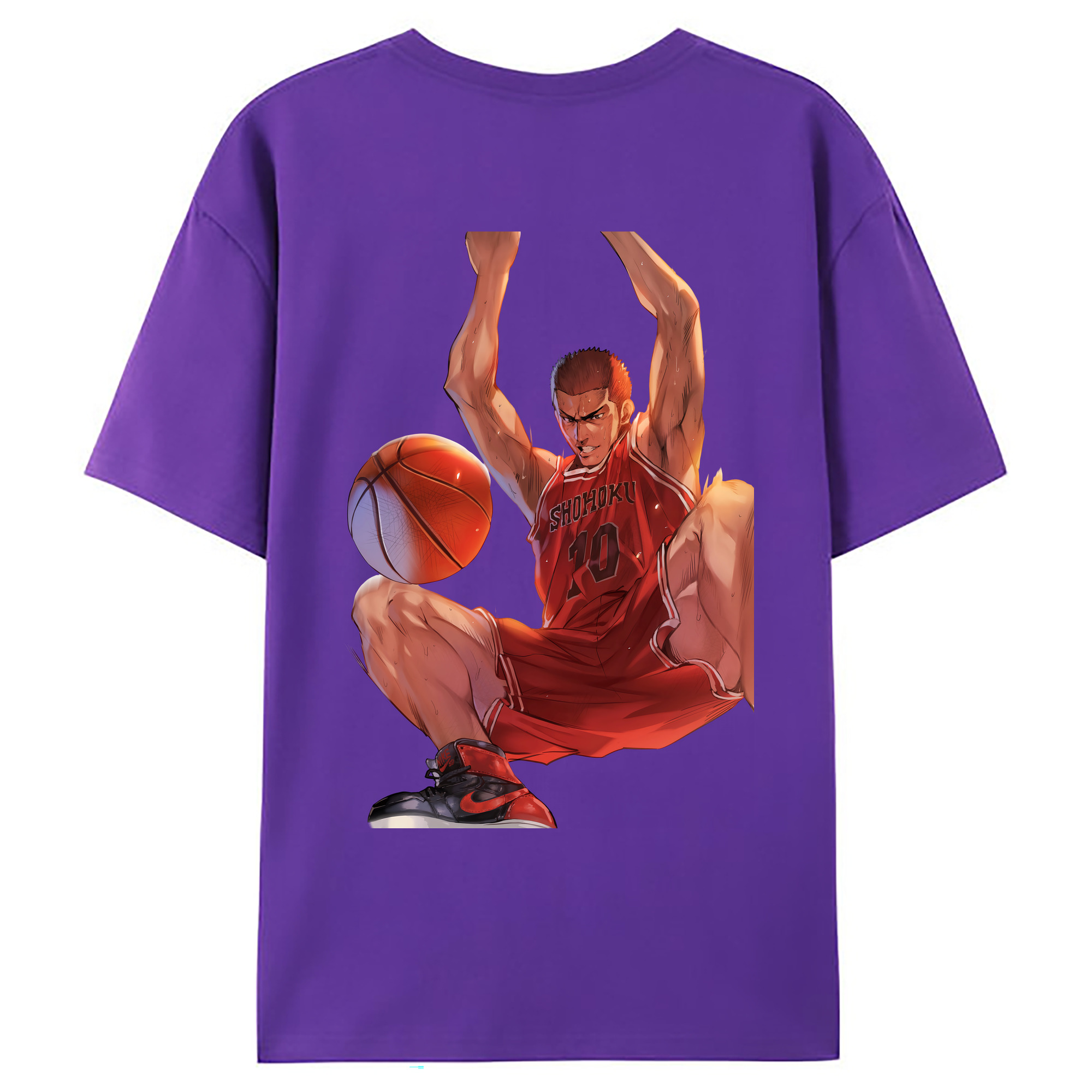 （画像用） SLAM DUNK／スラムダンク 綿100％ メンズ半袖Tシャツ（バックプリント） 通気性