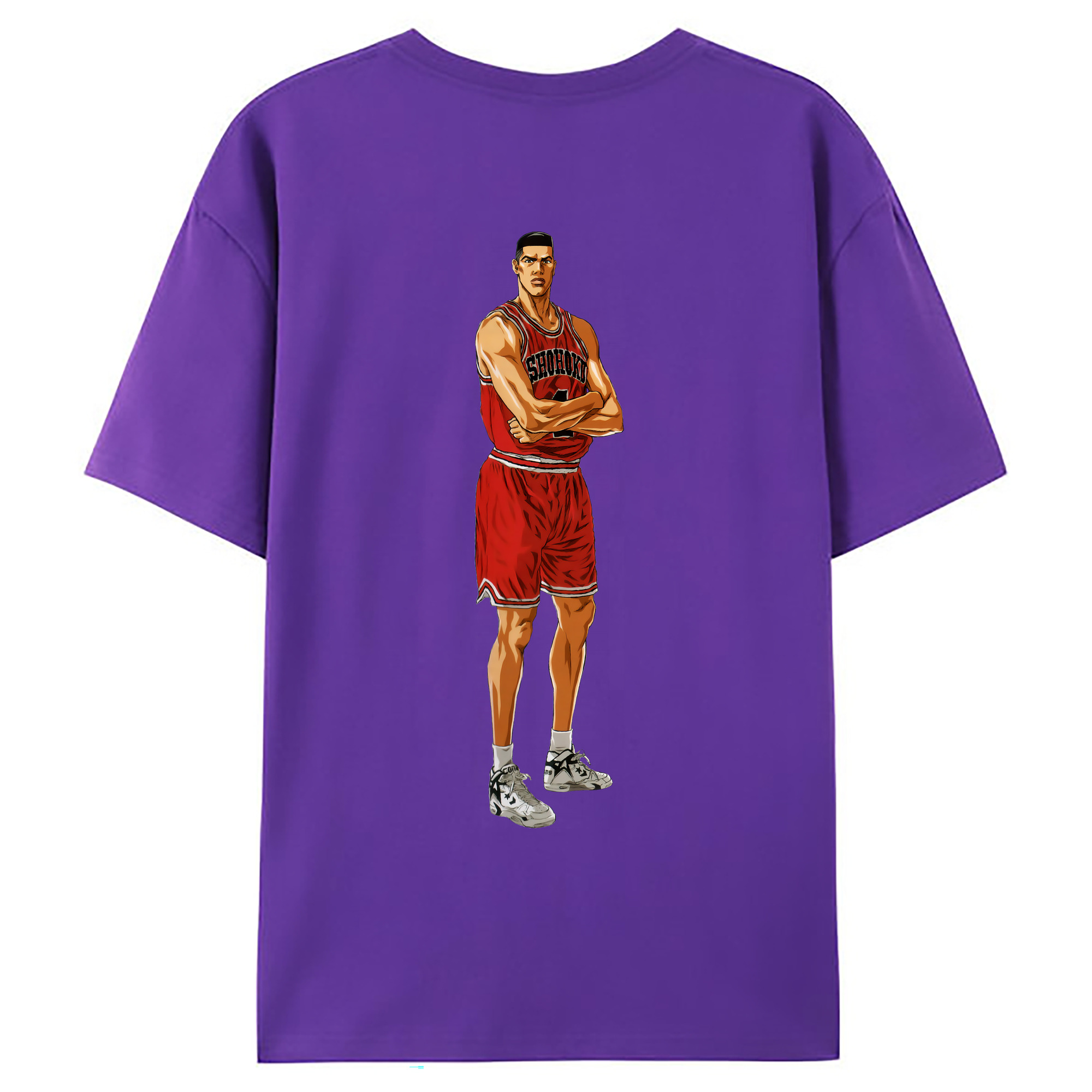 （画像用） SLAM DUNK／スラムダンク 綿100％ メンズ半袖Tシャツ（バックプリント） 通気性