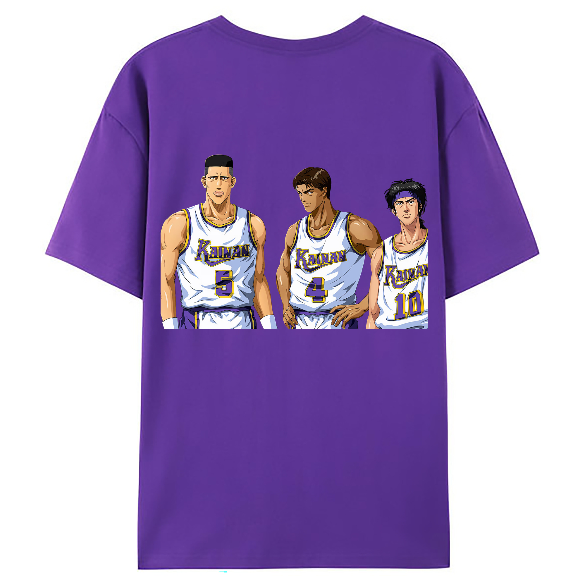 （画像用） SLAM DUNK／スラムダンク 綿100％ メンズ半袖Tシャツ（バックプリント） 通気性