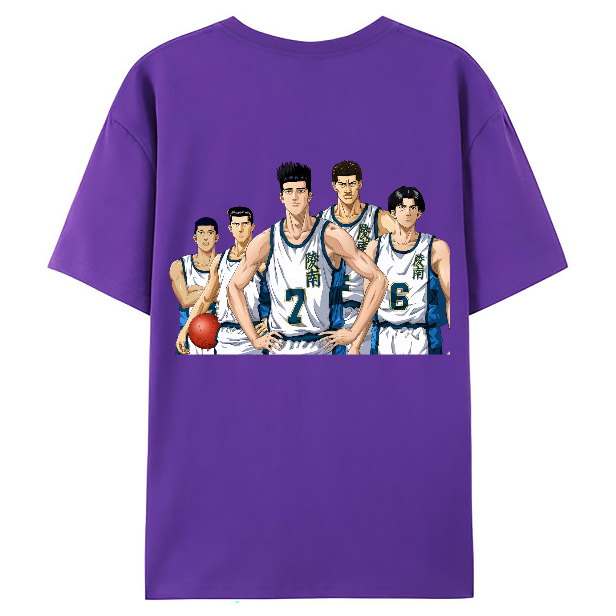 （画像用） SLAM DUNK／スラムダンク 綿100％ メンズ半袖Tシャツ（バックプリント） 通気性