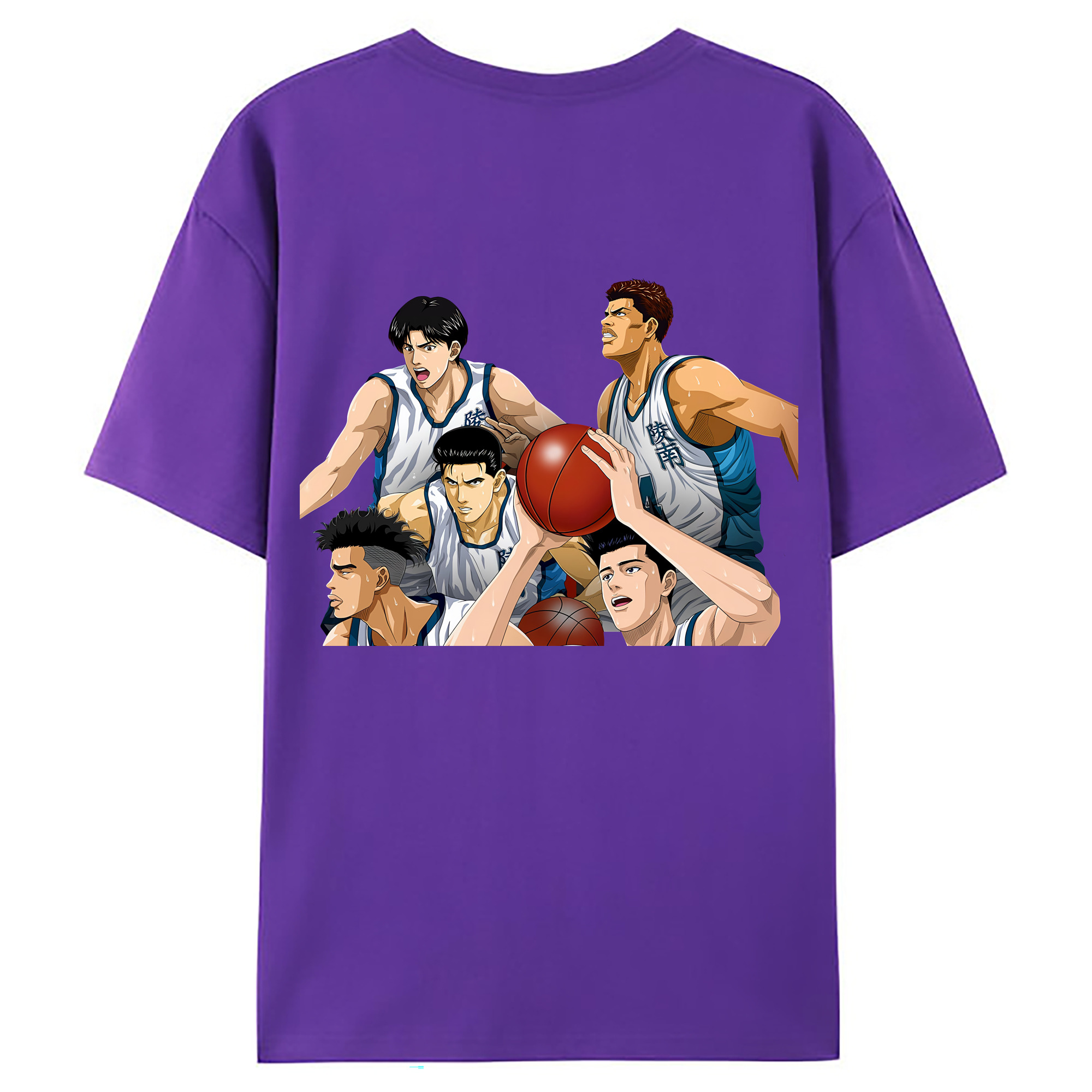 （画像用） SLAM DUNK／スラムダンク 綿100％ メンズ半袖Tシャツ（バックプリント） 通気性