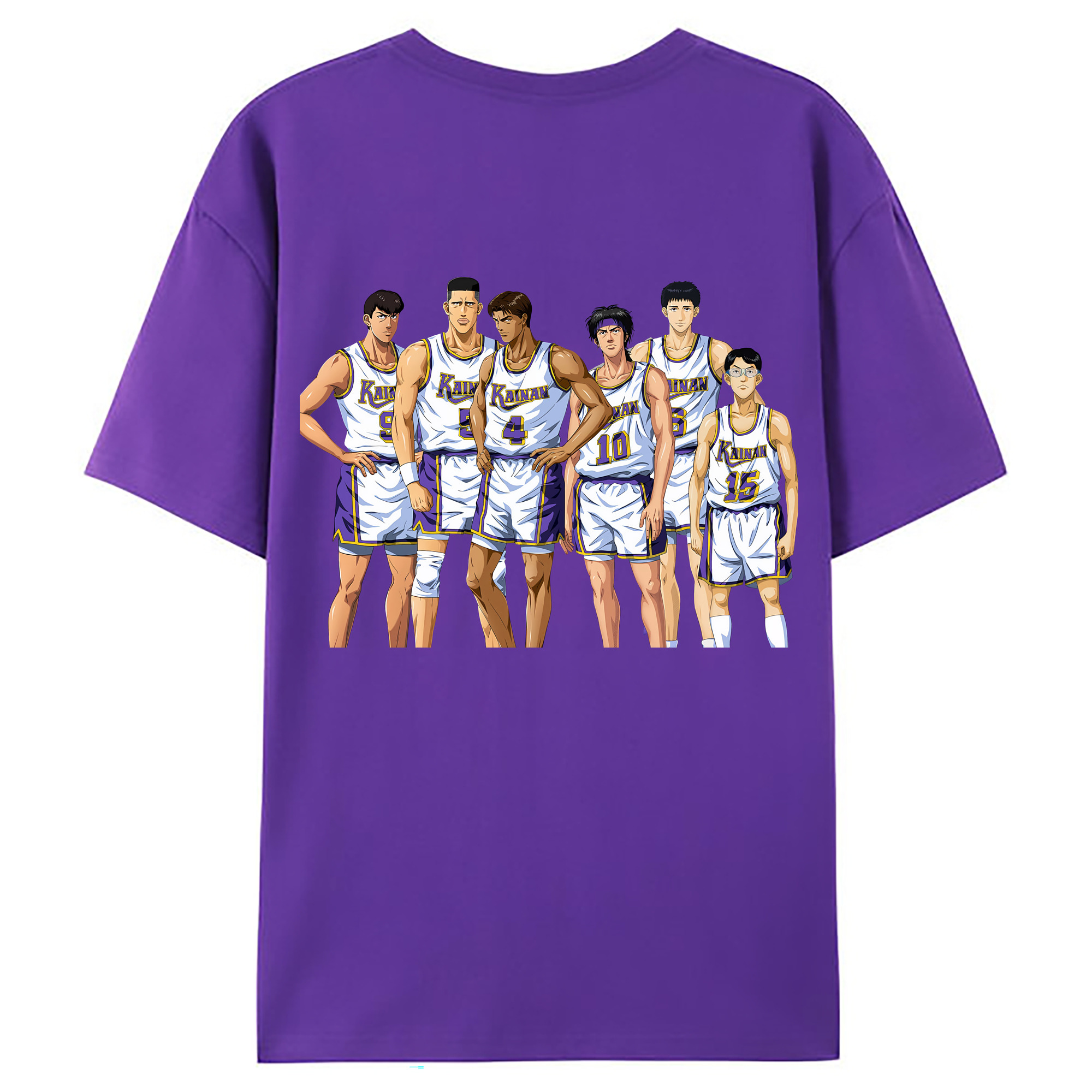 （画像用） SLAM DUNK／スラムダンク 綿100％ メンズ半袖Tシャツ（バックプリント） 通気性