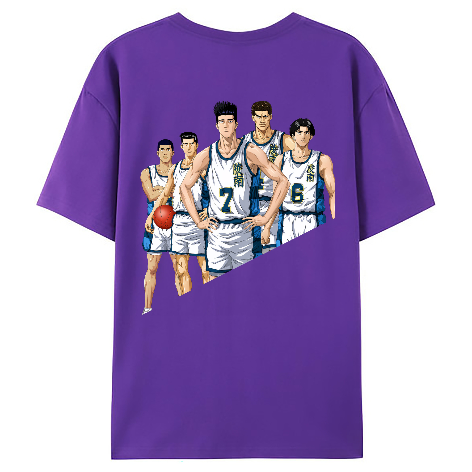 （画像用） SLAM DUNK／スラムダンク 綿100％ メンズ半袖Tシャツ（バックプリント） 通気性
