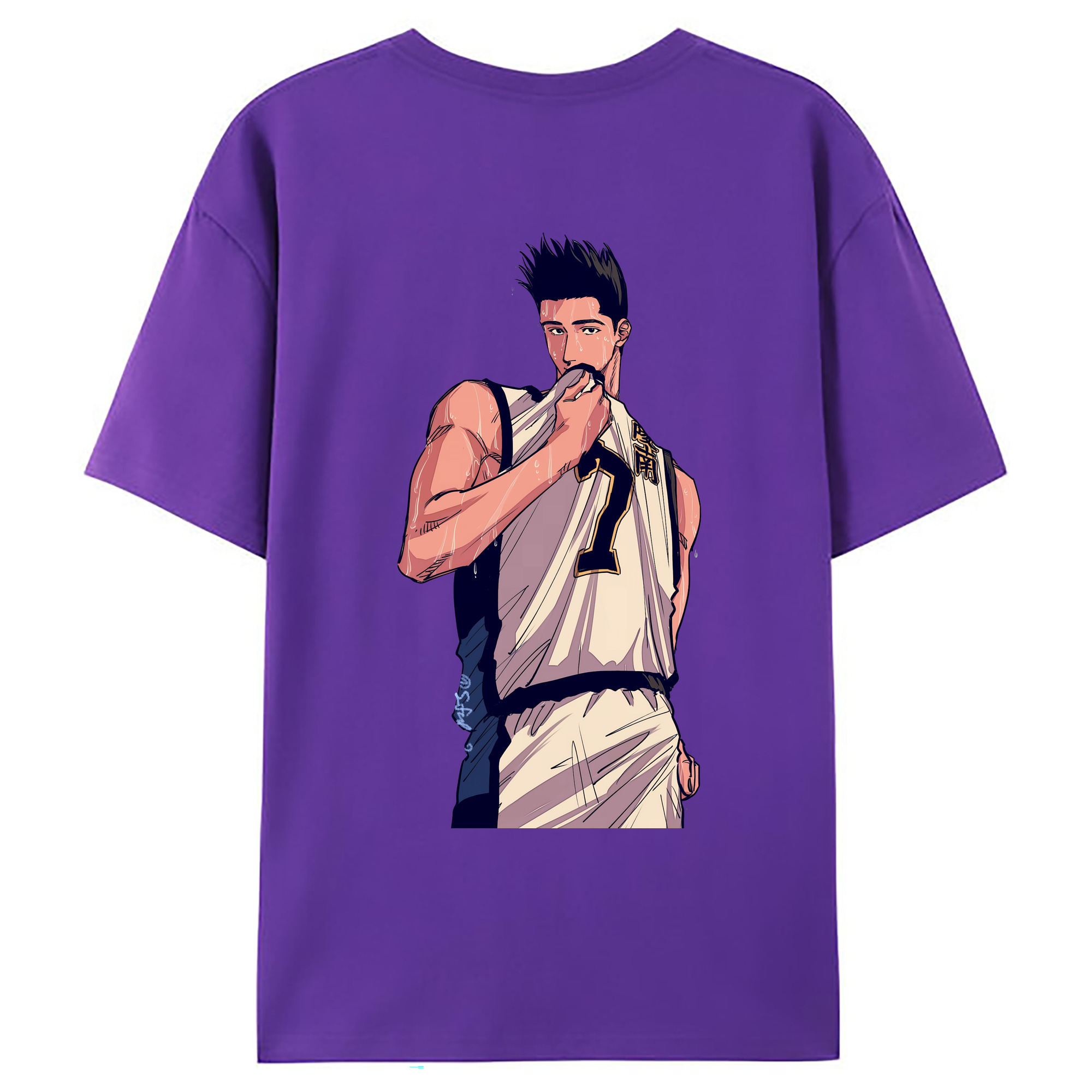 （画像用） SLAM DUNK／スラムダンク 綿100％ メンズ半袖Tシャツ（バックプリント） 通気性