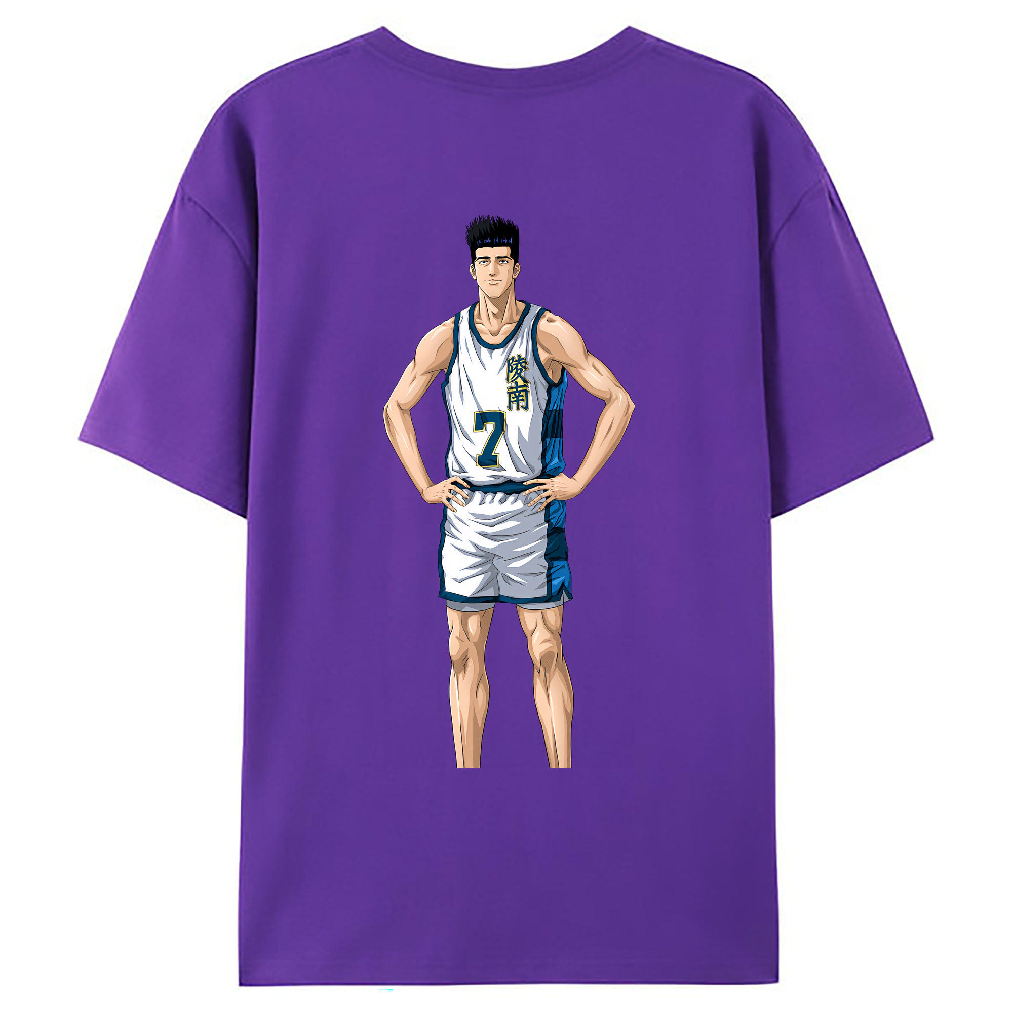 （画像用） SLAM DUNK／スラムダンク 綿100％ メンズ半袖Tシャツ（バックプリント） 通気性