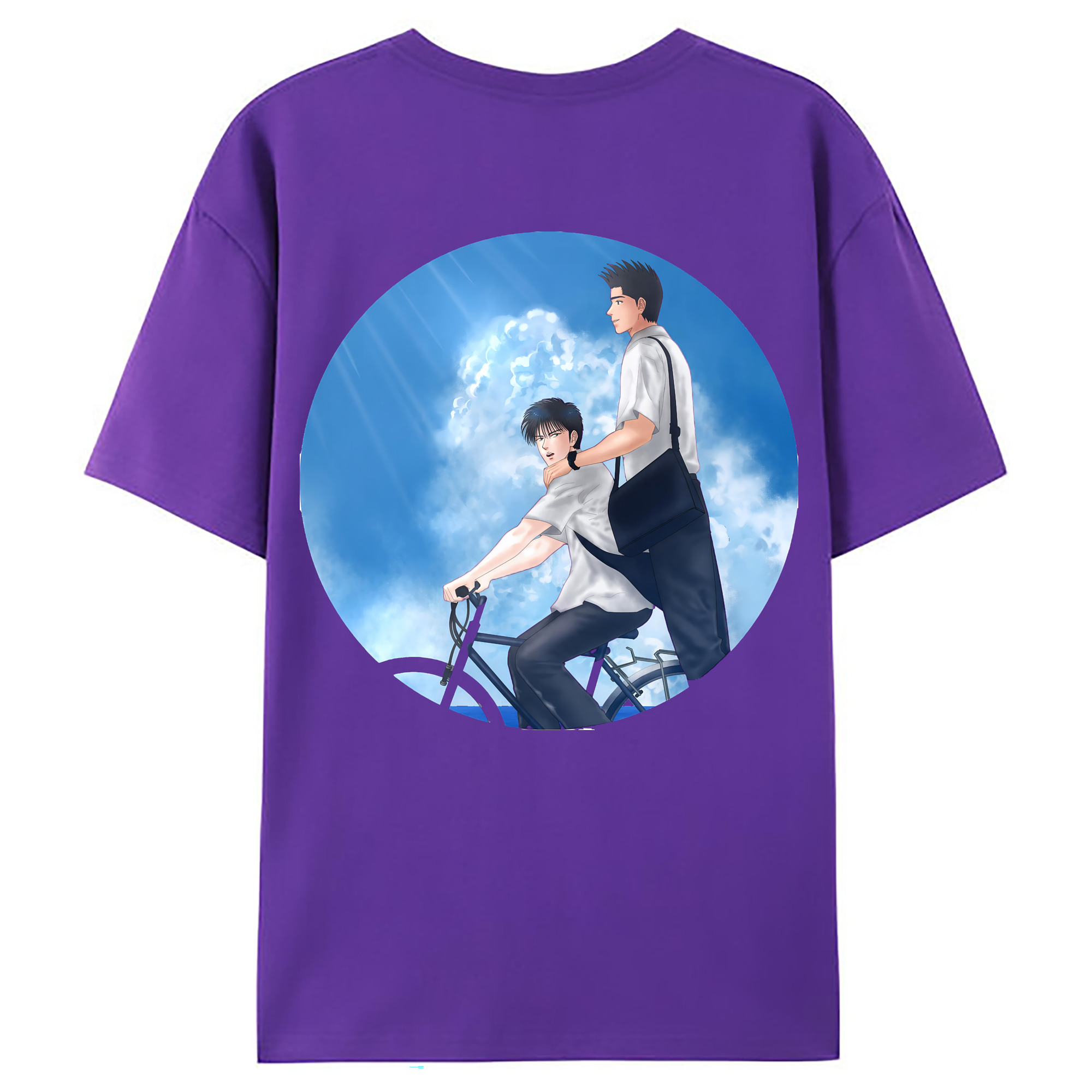 （画像用） SLAM DUNK／スラムダンク 綿100％ メンズ半袖Tシャツ（バックプリント） 通気性