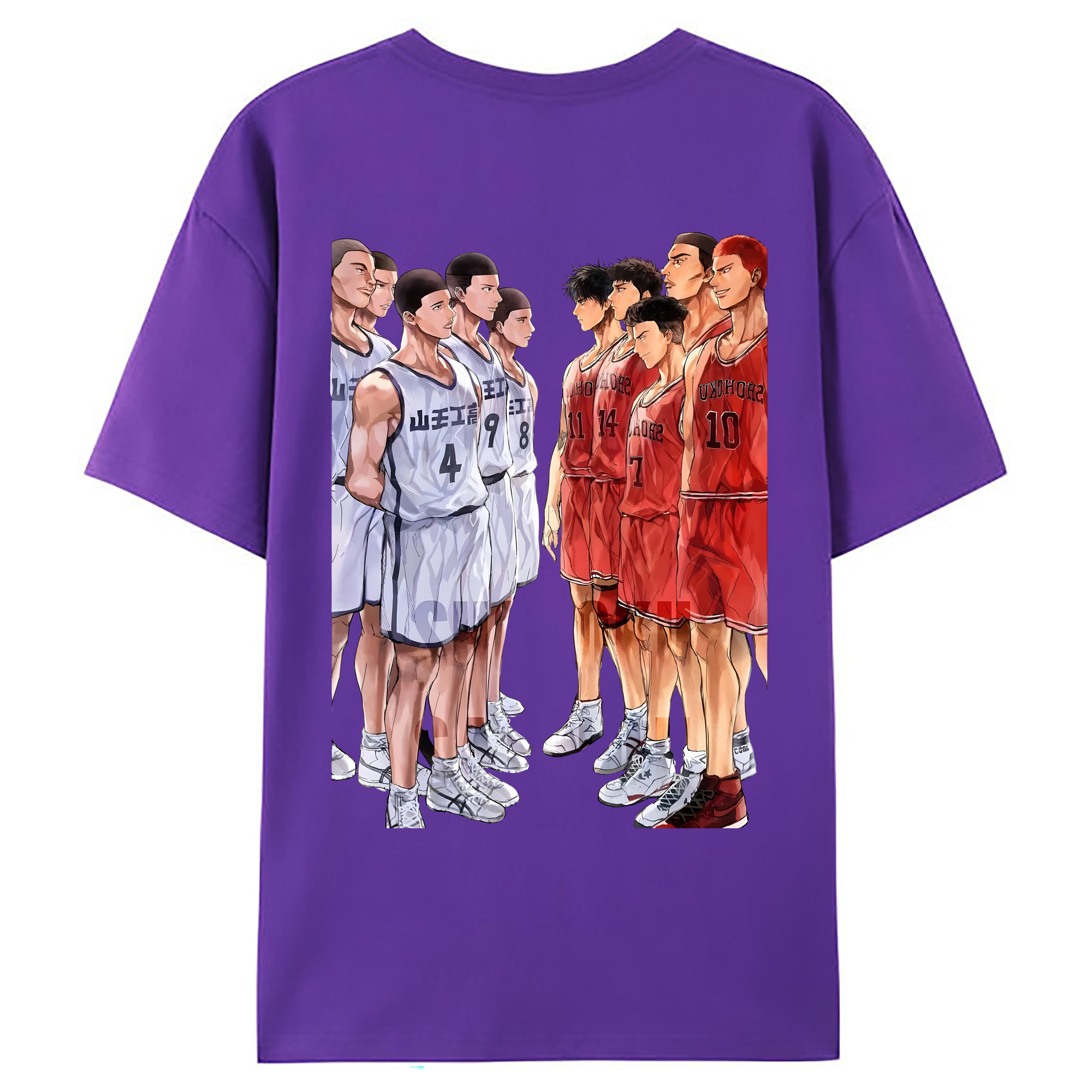 （画像用） SLAM DUNK／スラムダンク 綿100％ メンズ半袖Tシャツ（バックプリント） 通気性