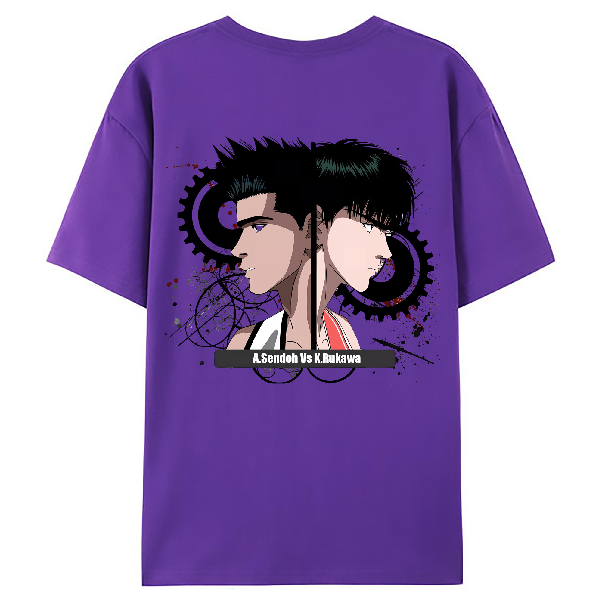 （画像用） SLAM DUNK／スラムダンク 綿100％ メンズ半袖Tシャツ（バックプリント） 通気性