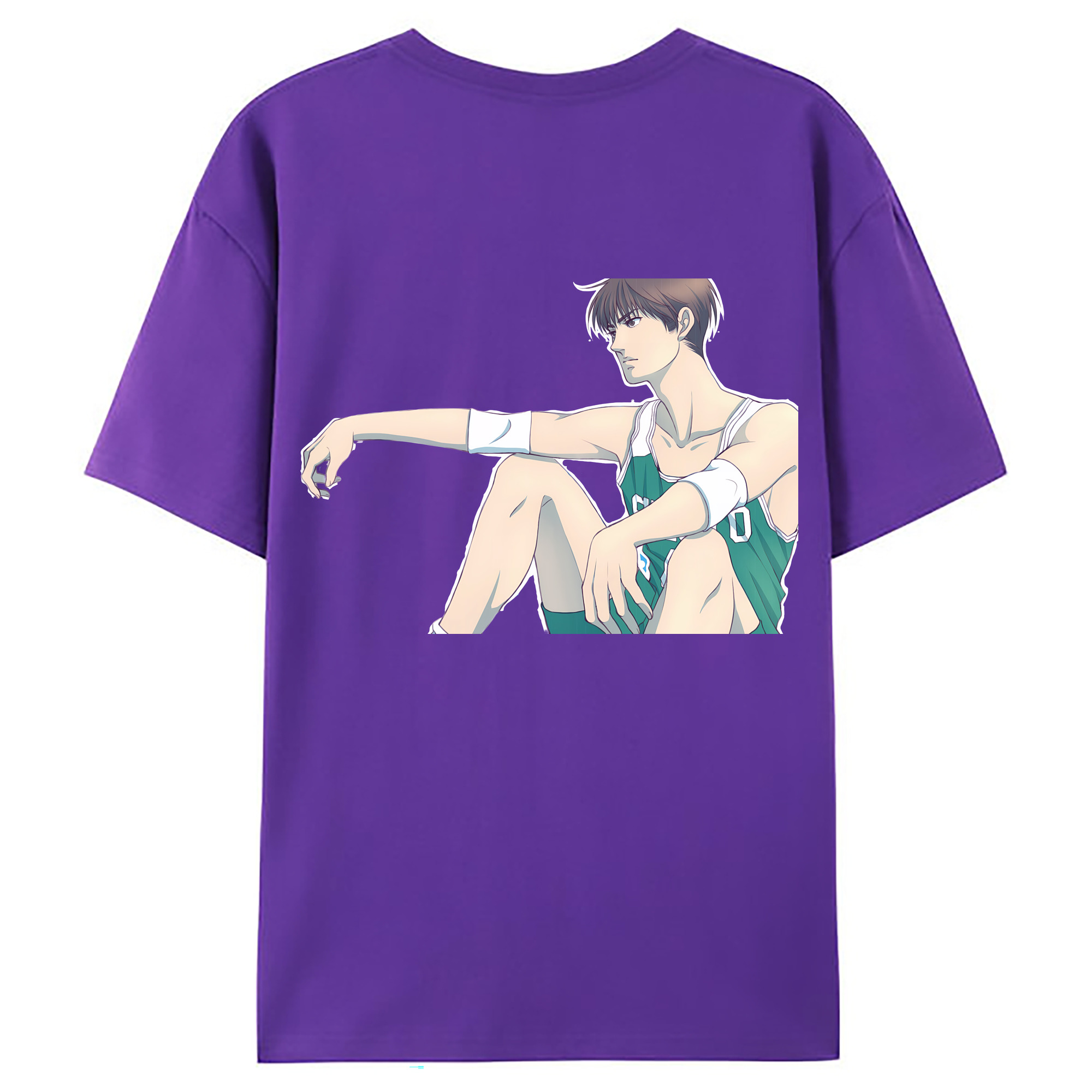 （画像用） SLAM DUNK／スラムダンク 綿100％ メンズ半袖Tシャツ（バックプリント） 通気性