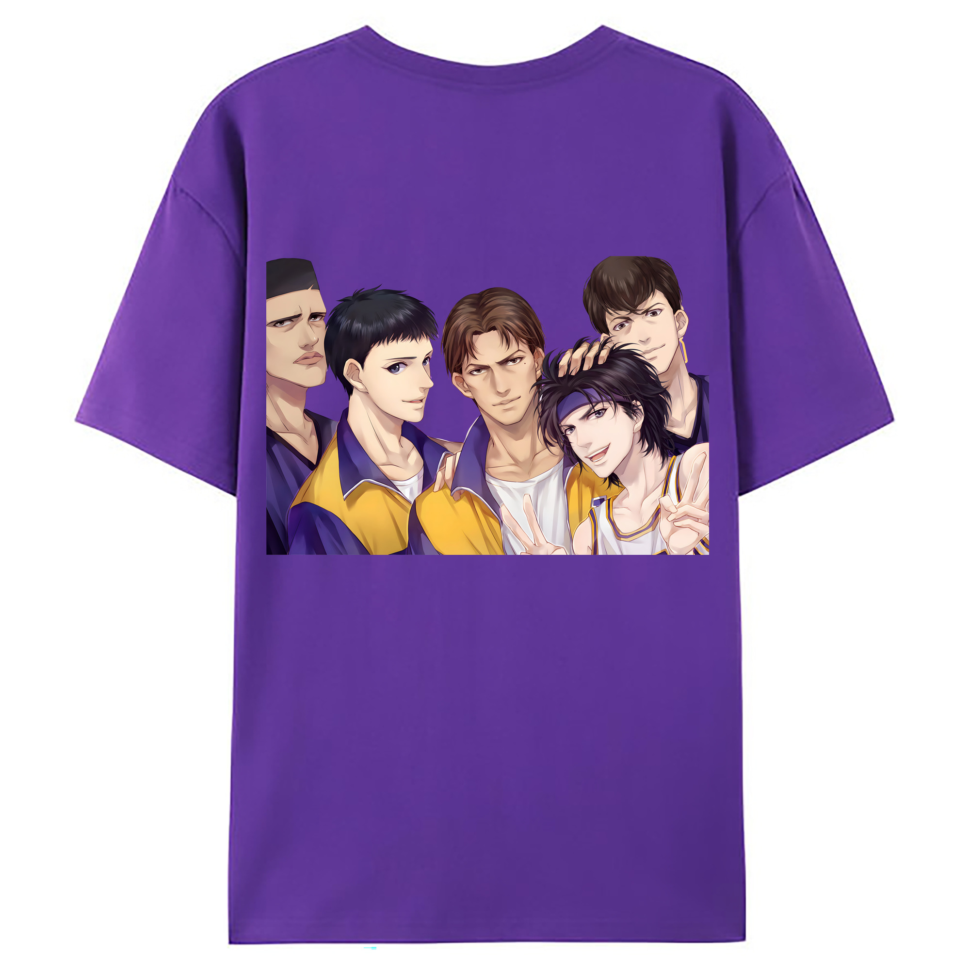 （画像用） SLAM DUNK／スラムダンク 綿100％ メンズ半袖Tシャツ（バックプリント） 通気性