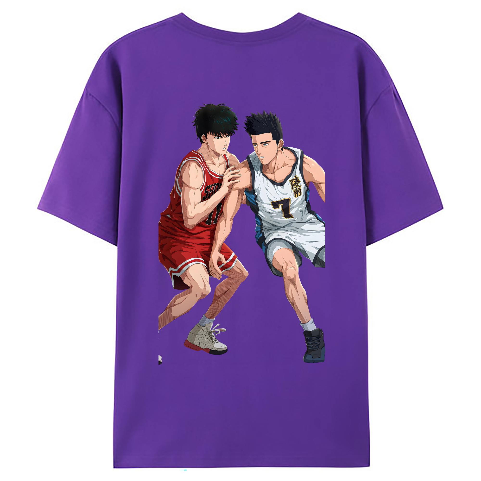 （画像用） SLAM DUNK／スラムダンク 綿100％ メンズ半袖Tシャツ（バックプリント） 通気性