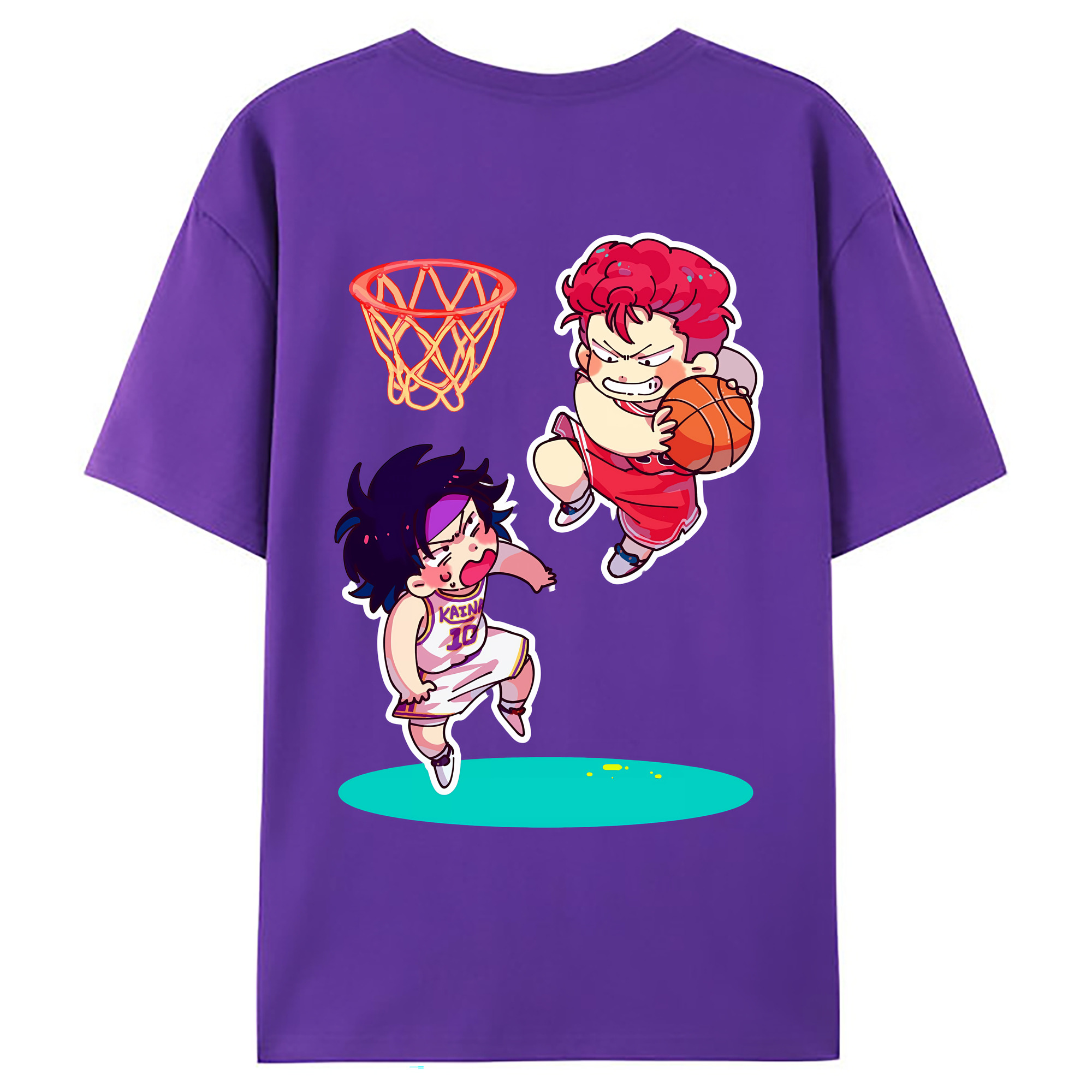 （画像用） SLAM DUNK／スラムダンク 綿100％ メンズ半袖Tシャツ（バックプリント） 通気性