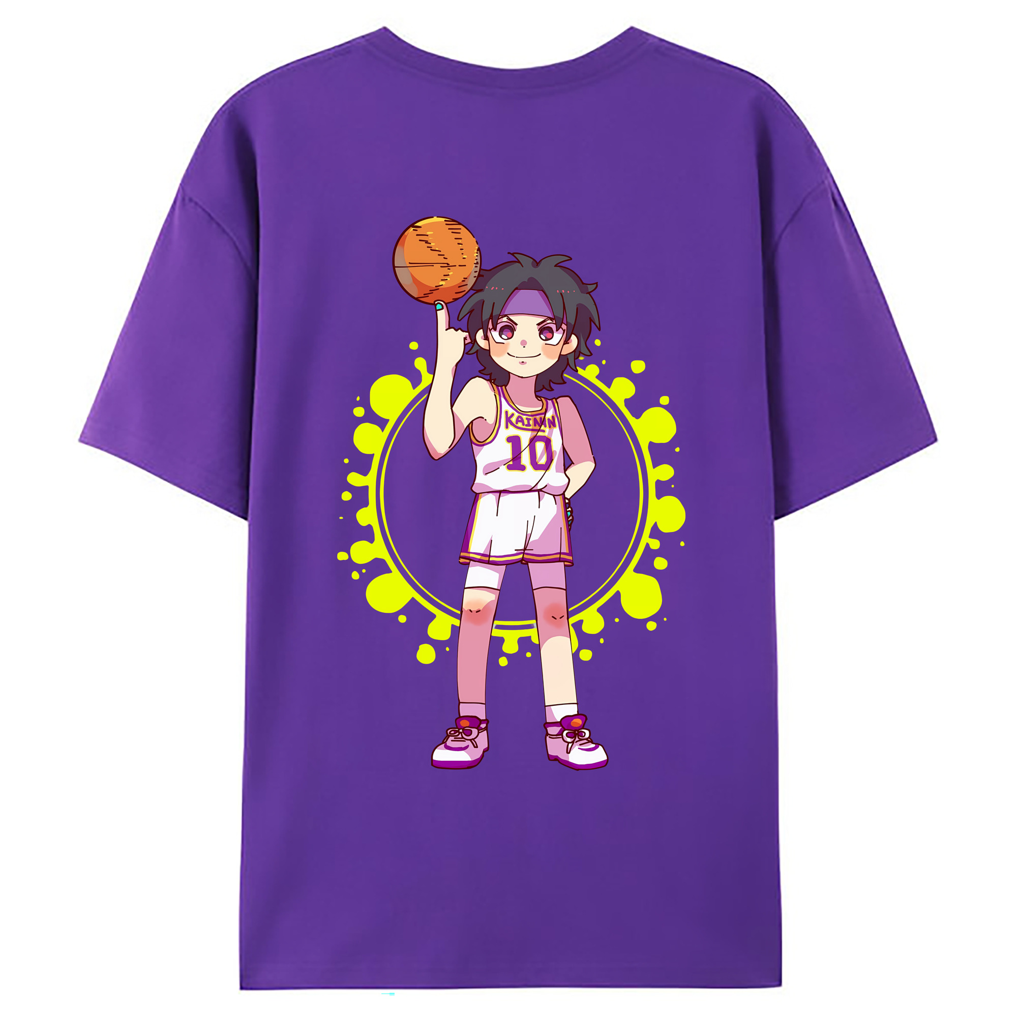 （画像用） SLAM DUNK／スラムダンク 綿100％ メンズ半袖Tシャツ（バックプリント） 通気性